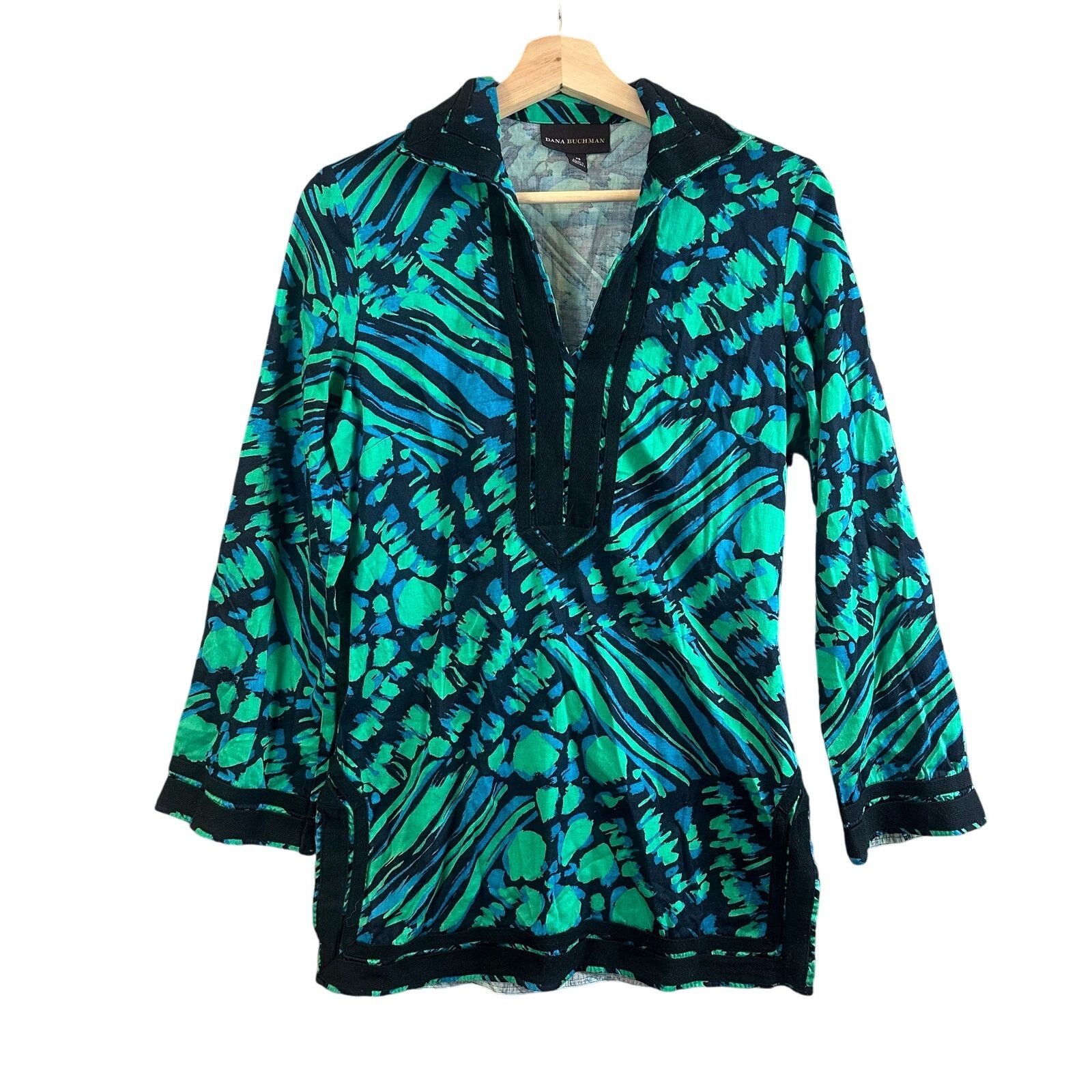 Other Dana Buchman Split Neck Popover Tunic Top Blouse Coverup XS Size XS / US 0-2 / IT 36-38 - 2 Thumbnail