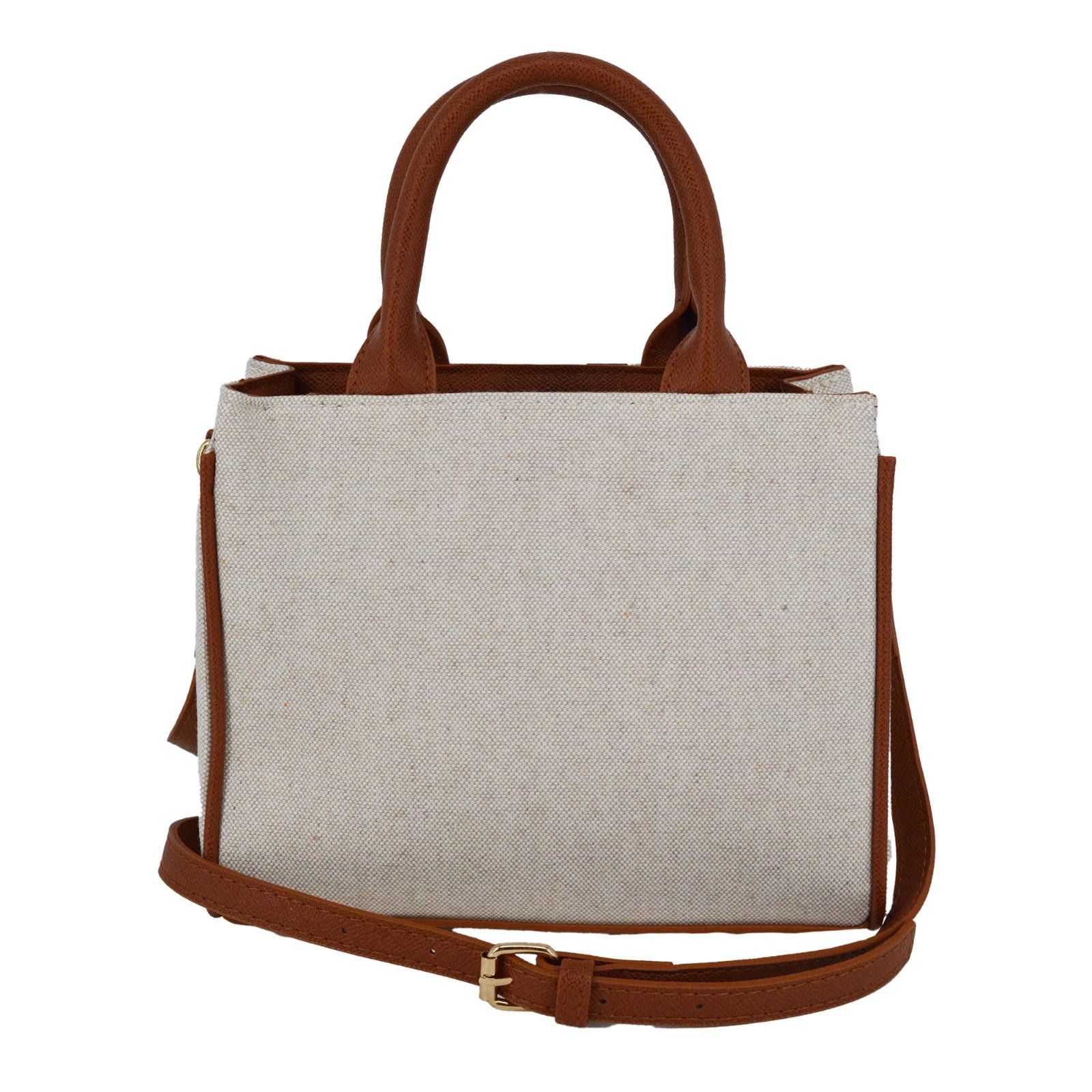 United Colors Of Benetton NWT Bebe Paisley Mini Canvas hand bag - Caramel color Size ONE SIZE - 9 Thumbnail