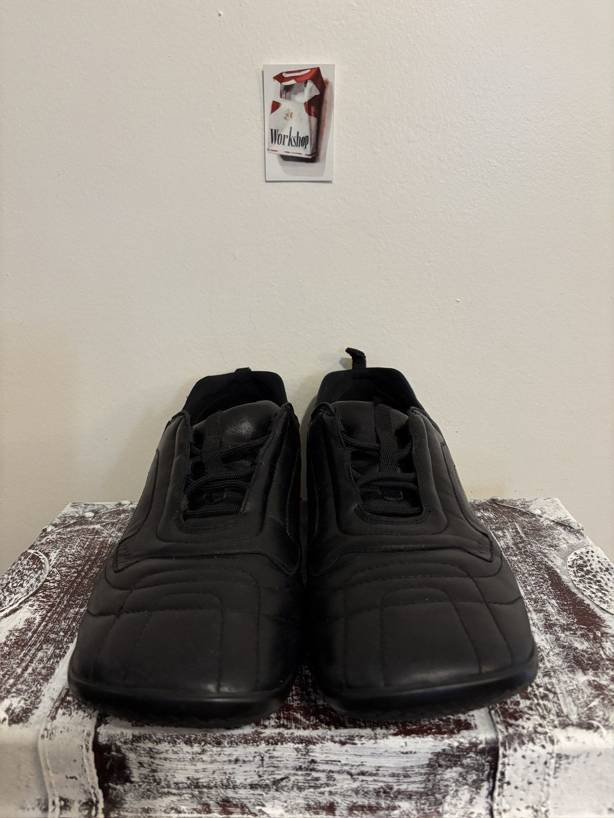 Prada Prada s/s2000 Square Toe Leather Luxury Trainers (damaged) Size US 12 / EU 45 - 4 Thumbnail