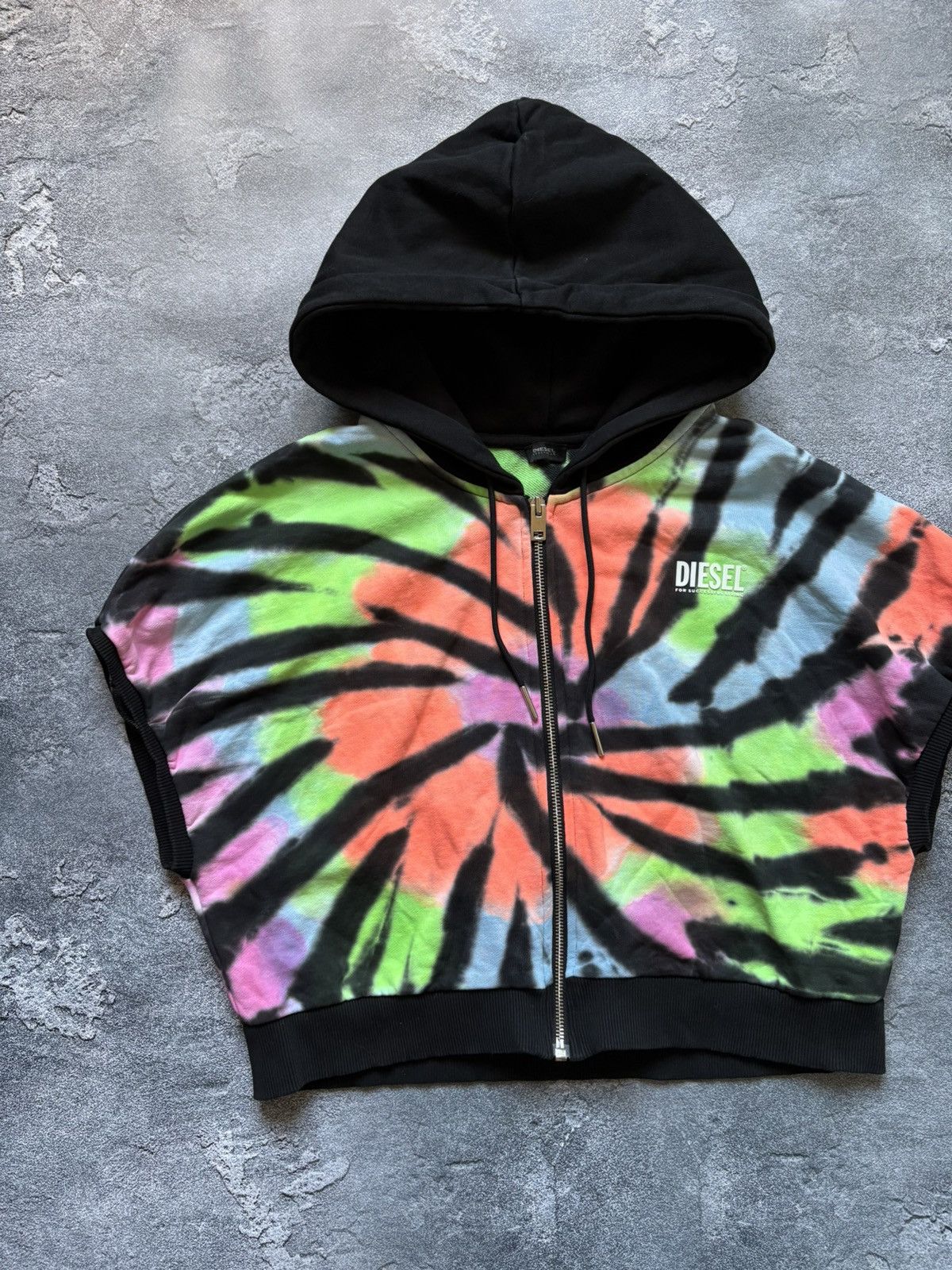 Diesel Vintage Diesel Y2K Tie-dye Multicolour Sleeveless Hoodie Size M / US 6-8 / IT 42-44 - 2 Thumbnail