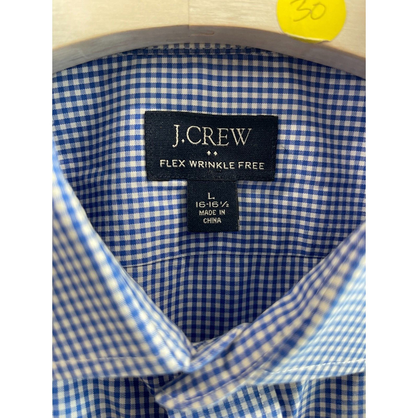 J.Crew J CREW FLEX WRINKLE FREE BUTTON UP GINGHAM SHIRT BLUE SZ LAR Size US L / EU 52-54 / 3 - 1 Thumbnail