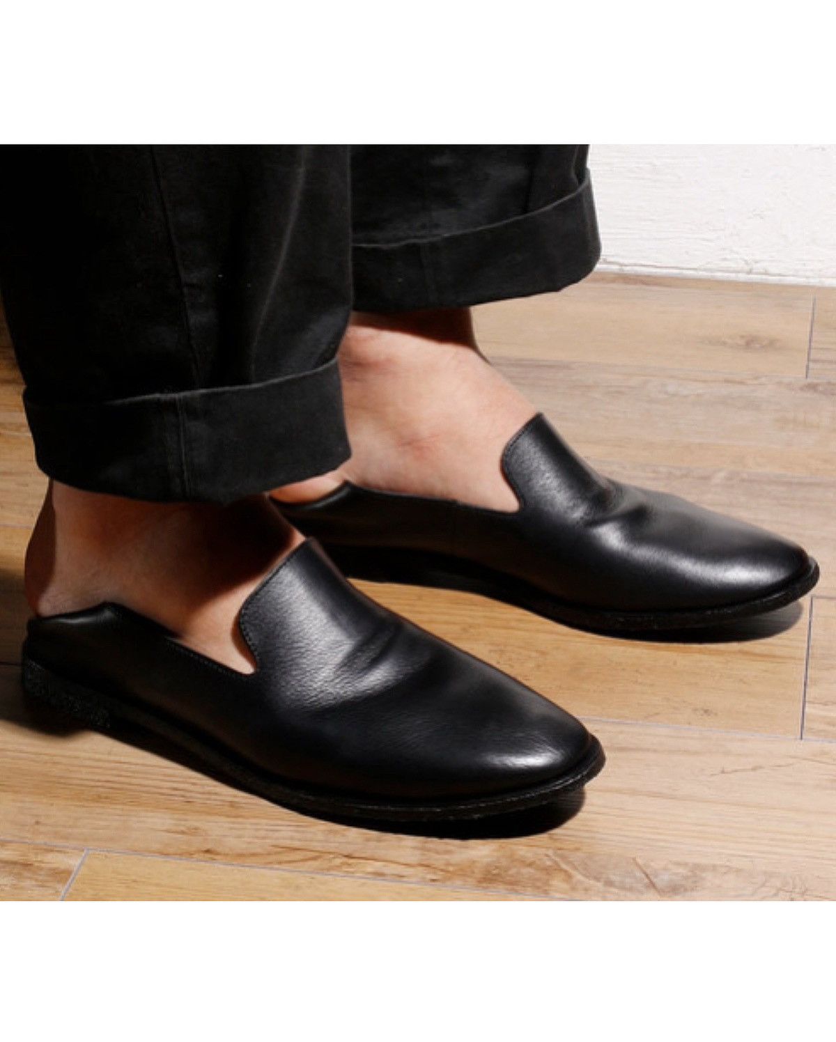 Japanese Brand 2000S HUSH PUPPIES COLLAPSIBLE BLACK LEATHER LOAFERS Size US 9.5 / EU 42-43 - 3 Thumbnail