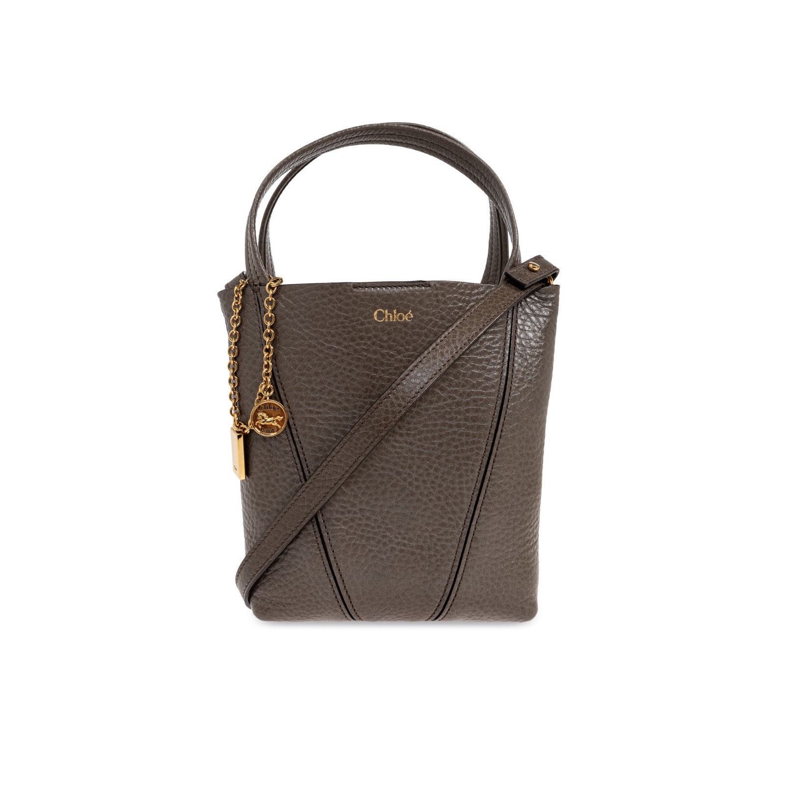 Chloe Chloe Small Spin Green Brown Grained Leather Shoulder Bag Ne Size ONE SIZE - 2 Thumbnail