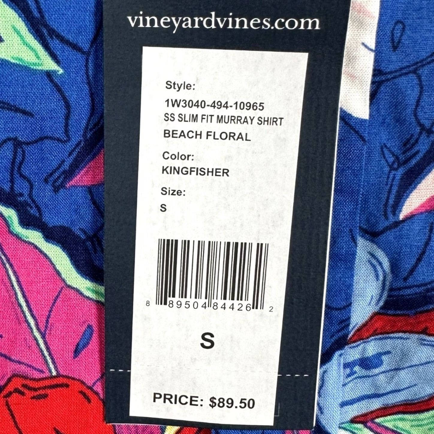 Vineyard Vines VINEYARD VINES Murray Shirt Men S Blue Beach Floral Slim Fit Button Up Short Sleeve Cotton Navy Beach Floral Pattern Casual Travel Mens Size US S / EU 44-46 / 1 - 2 Thumbnail