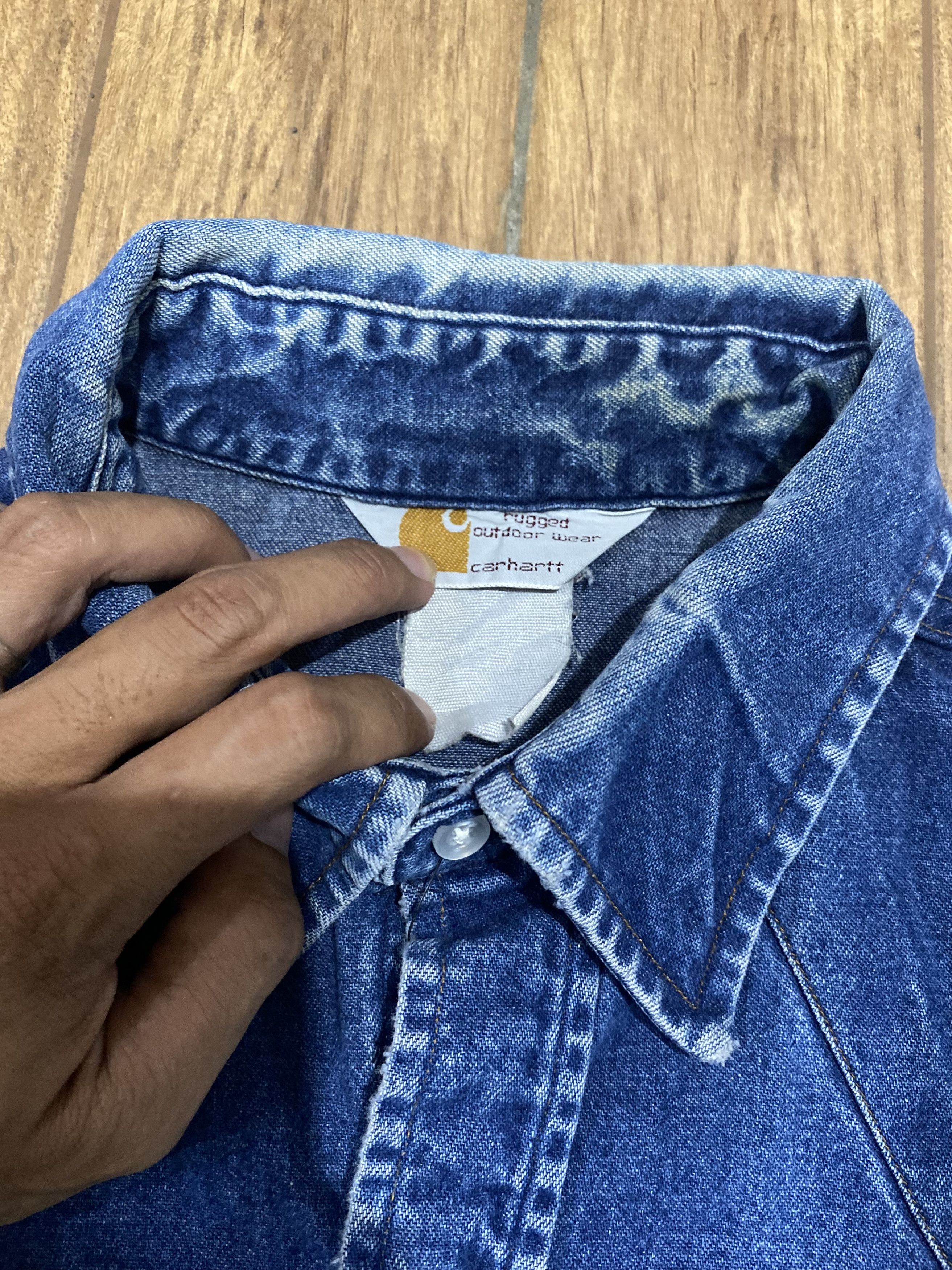 Carhartt Vintage Carhartt Western Denim Shirt Size US L / EU 52-54 / 3 - 3 Thumbnail
