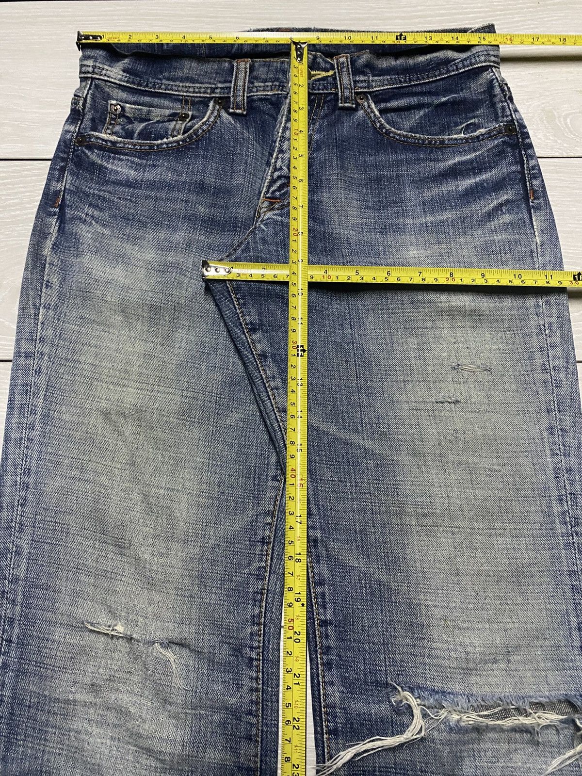 If Six Was Nine Vintage Real Authentic Style GLHeart Flare Faded Blue Size US 31 - 17 Thumbnail