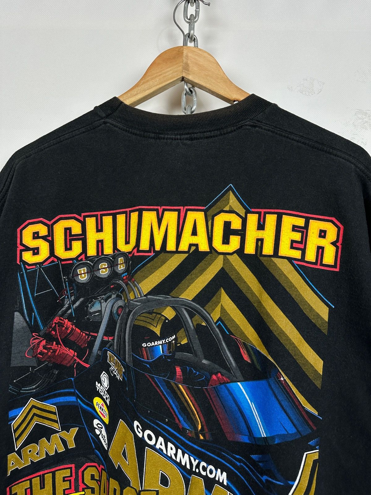 NASCAR Vintage Tony Schumacher US Army Drag Racing NHRA T-Shirt Size US XL / EU 56 / 4 - 7 Thumbnail