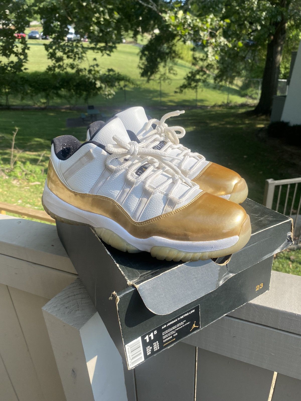 Jordan Brand Gold Retro Jordan 11 Low Size US 11.5 / EU 44-45 - 1 Thumbnail