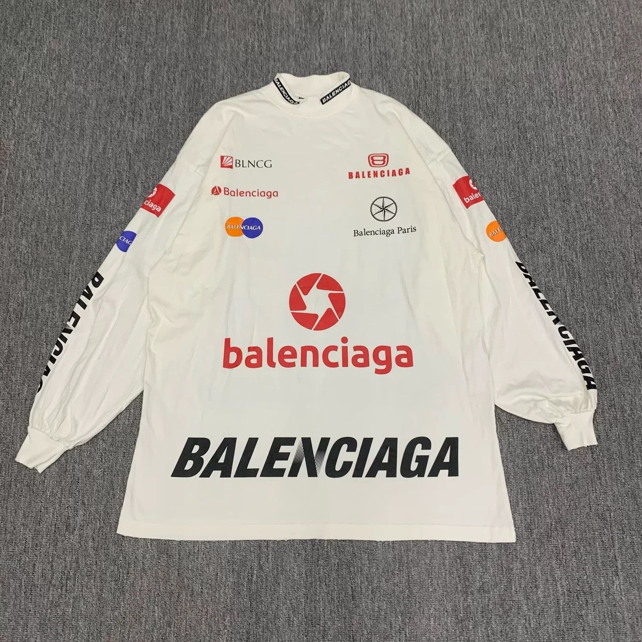 Balenciaga Balenciaga White Logo Racing Longsleeve Size US XS / EU 42 / 0 - 1 Thumbnail