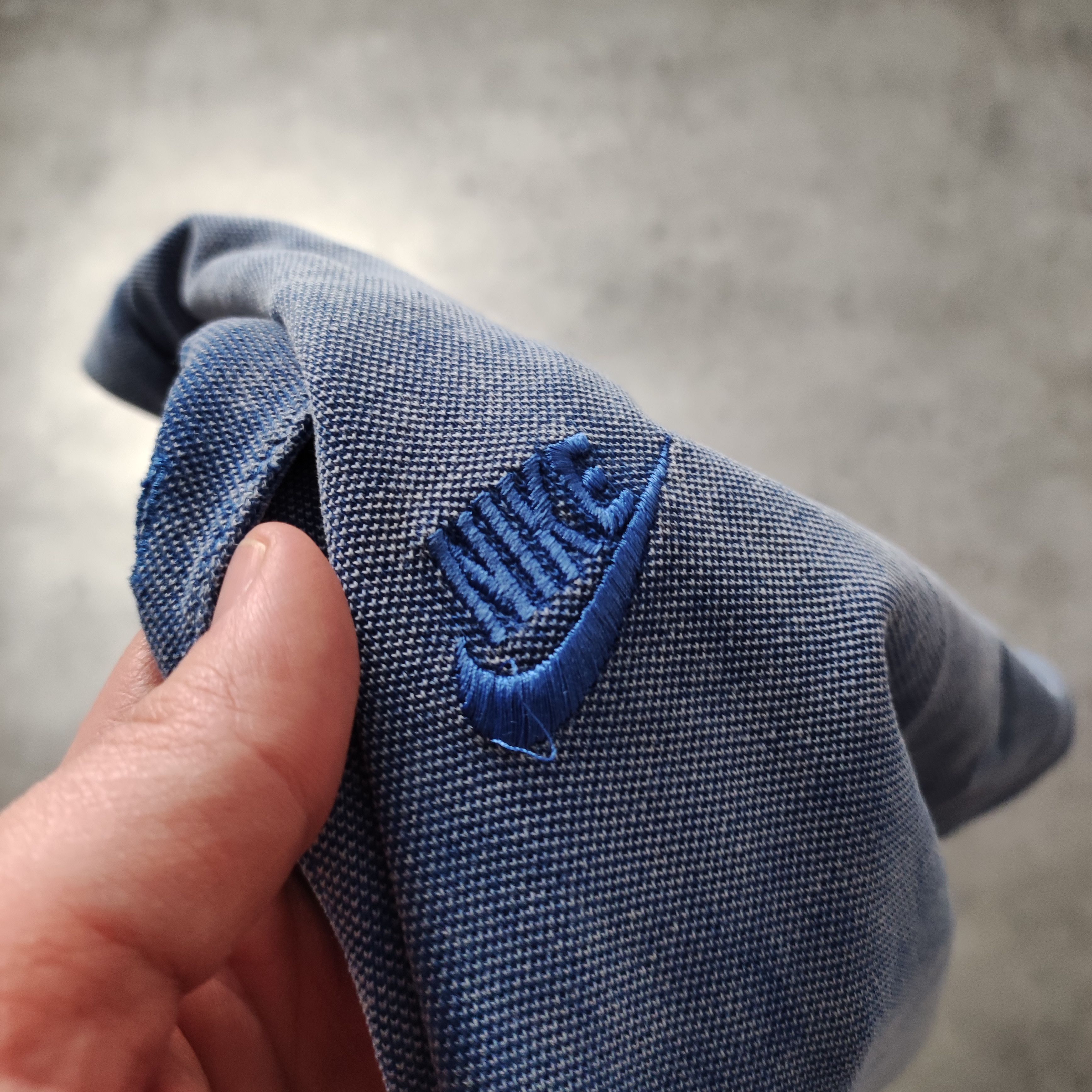 Nike × Vintage RARE 90s Washed Blue Skate HipHop Baggy Nike Polo Shirt Size US M / EU 48-50 / 2 - 5 Thumbnail