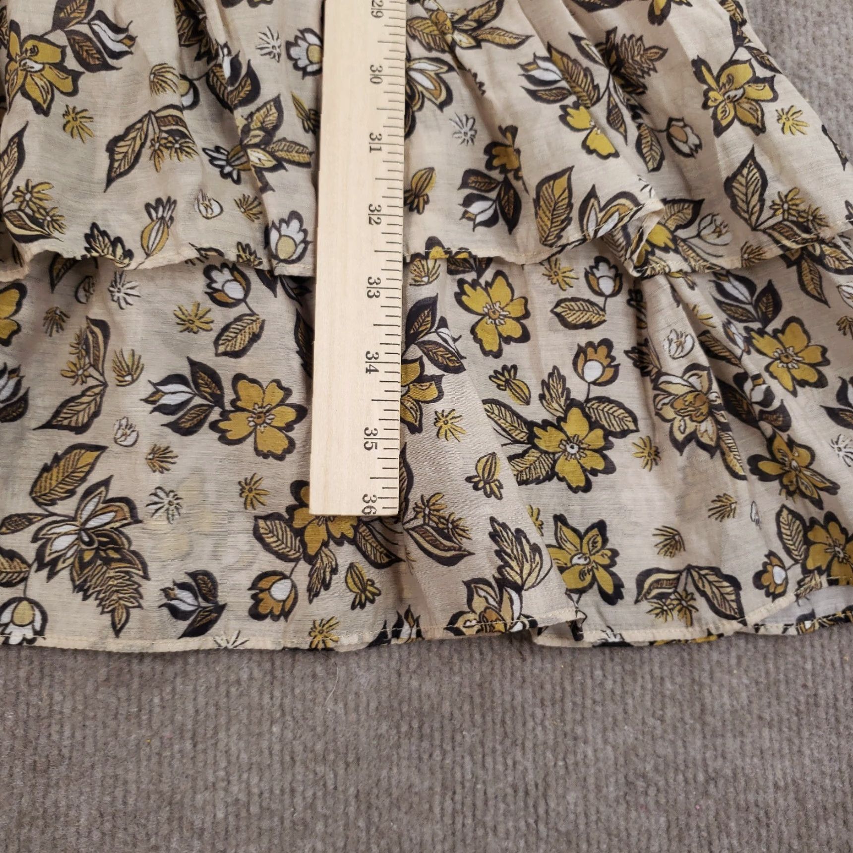 Anthropologie Current Air Dress Womens XL Beige Brown Layered Ruffled Midi Dress Size XL / US 12-14 / IT 48-50 - 4 Thumbnail