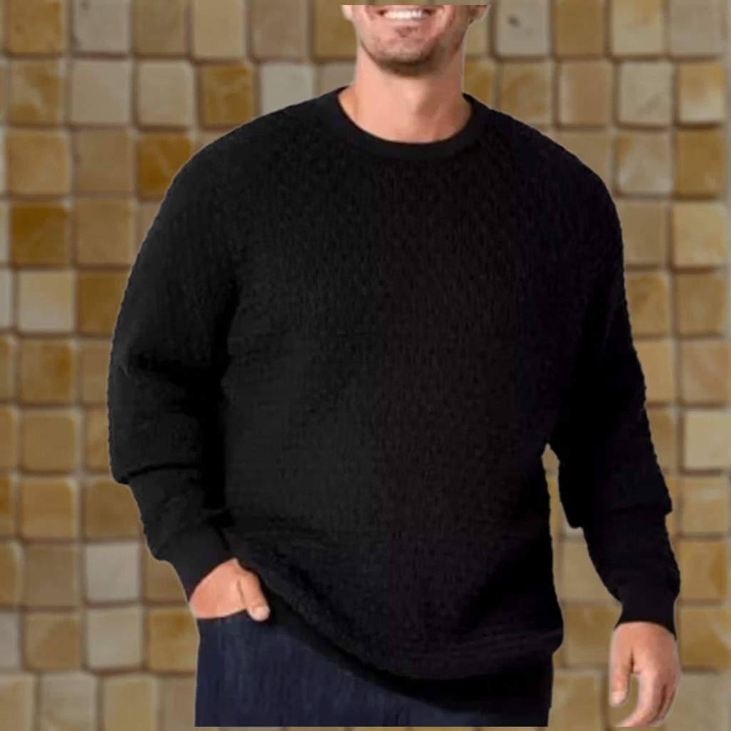 Vintage SHAQ Mens Big & Tall Black Cable Knit Sweater Crew Neck Pullover 2XL Knit Cotton Blend Vintage No Shaq Brand Sweater Mens XX L Size US XXL / EU 58 / 5 - 1 Preview