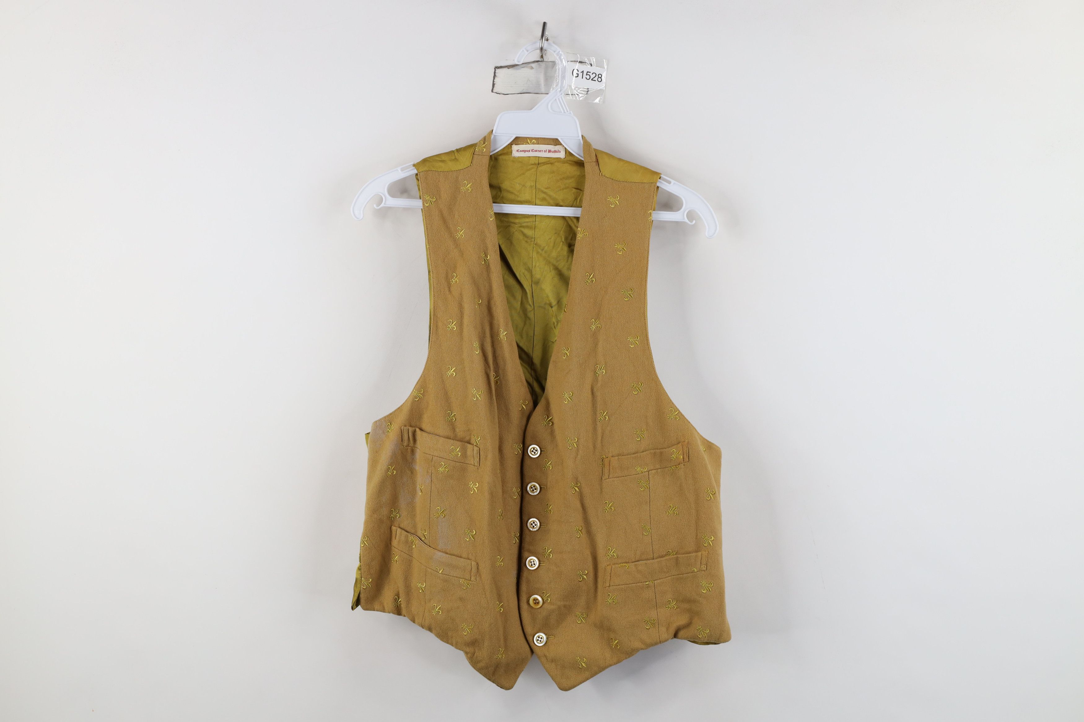 Vintage Vintage 40s 50s Fleur de Lis Buckle Back Suit Vest Beige USA Size US M / EU 48-50 / 2 - 1 Thumbnail