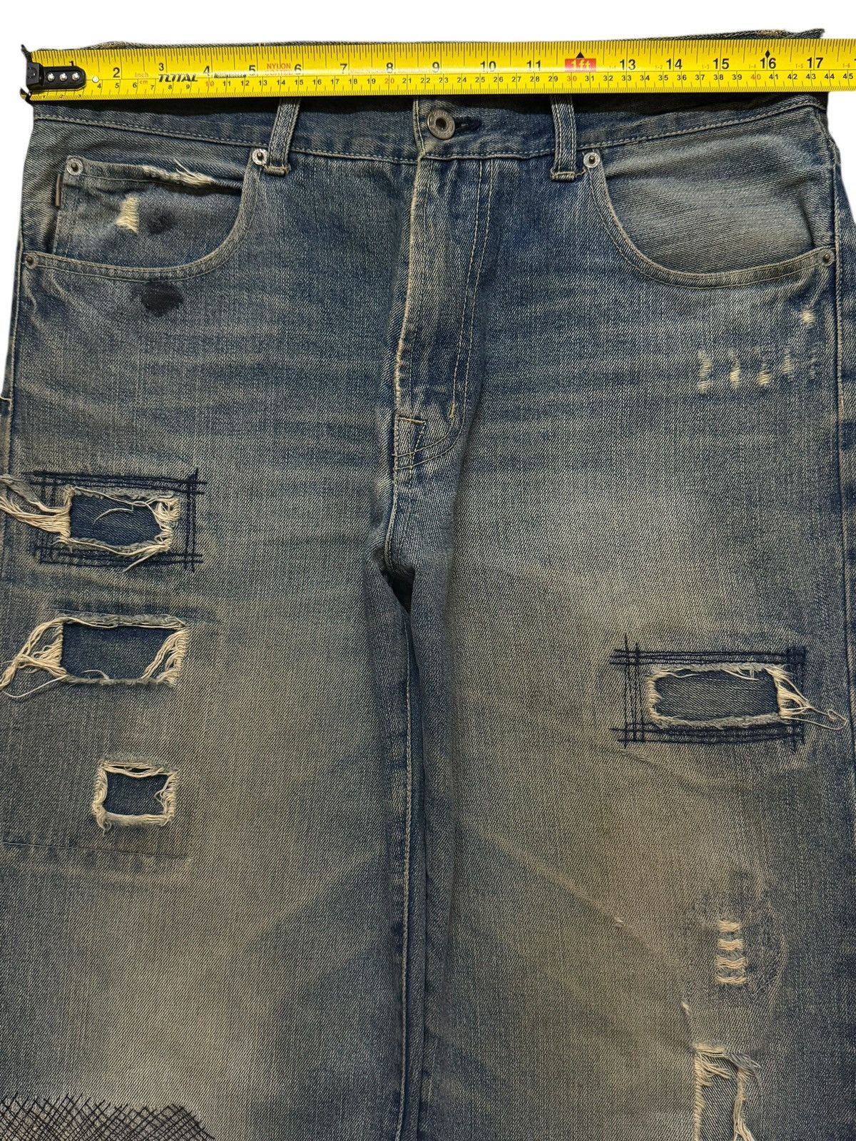 Kapital Vintage Japanese Brand Mud Wash Distressed Wide Leg Baggy Size US 34 / EU 50 - 6 Thumbnail