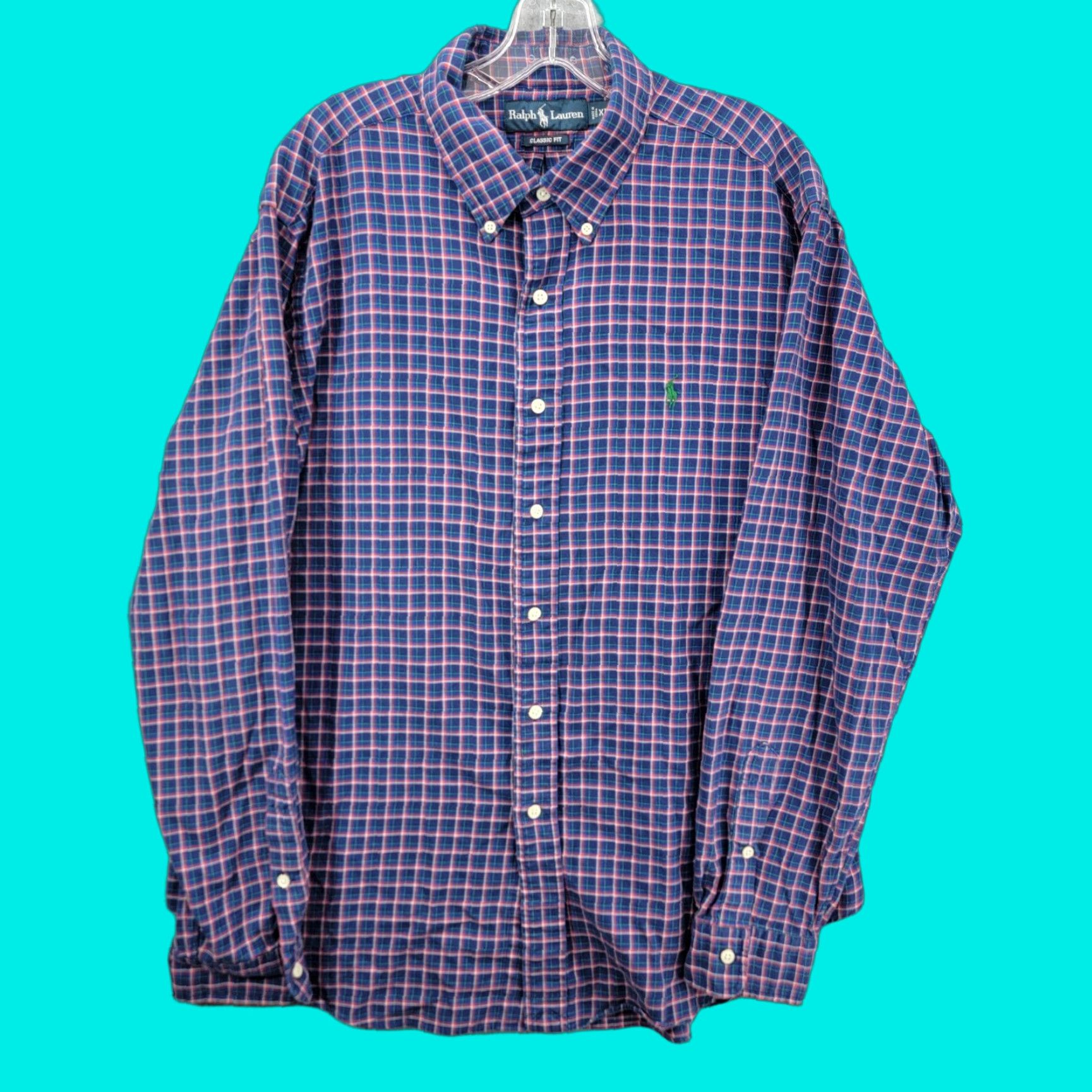 Polo Ralph Lauren VINTAGE Polo Ralph Lauren Shirt Mens XL Button-Up plaid check casual Size US XL / EU 56 / 4 - 1 Thumbnail