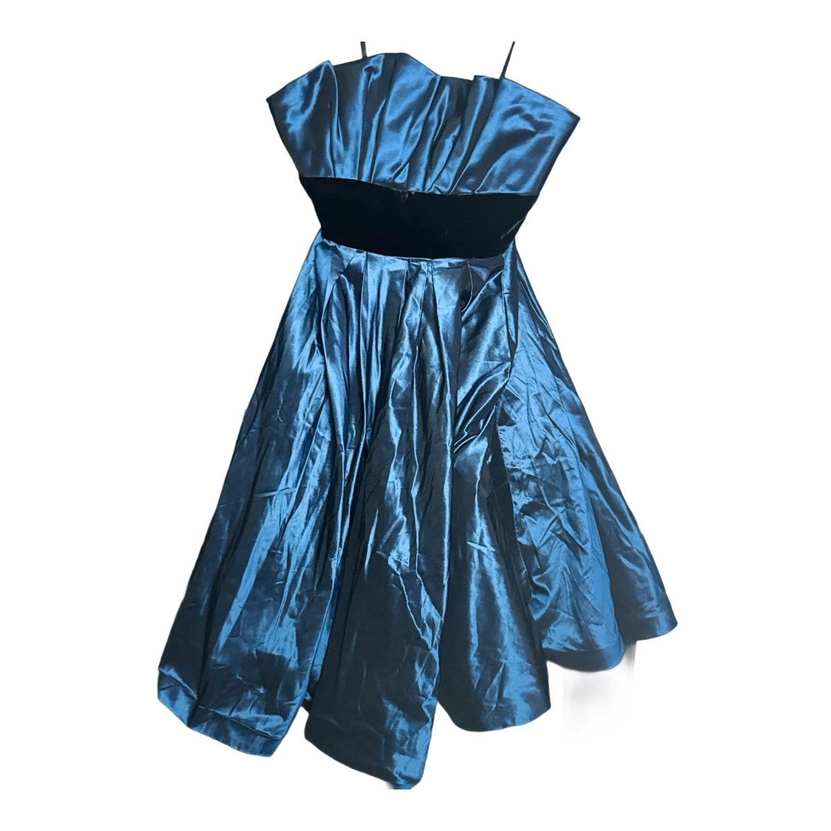 Vivienne Tam Vivienne Tam 100% silk vintage Blue Iridescent Strapless Size S / US 4 / IT 40 - 1 Thumbnail