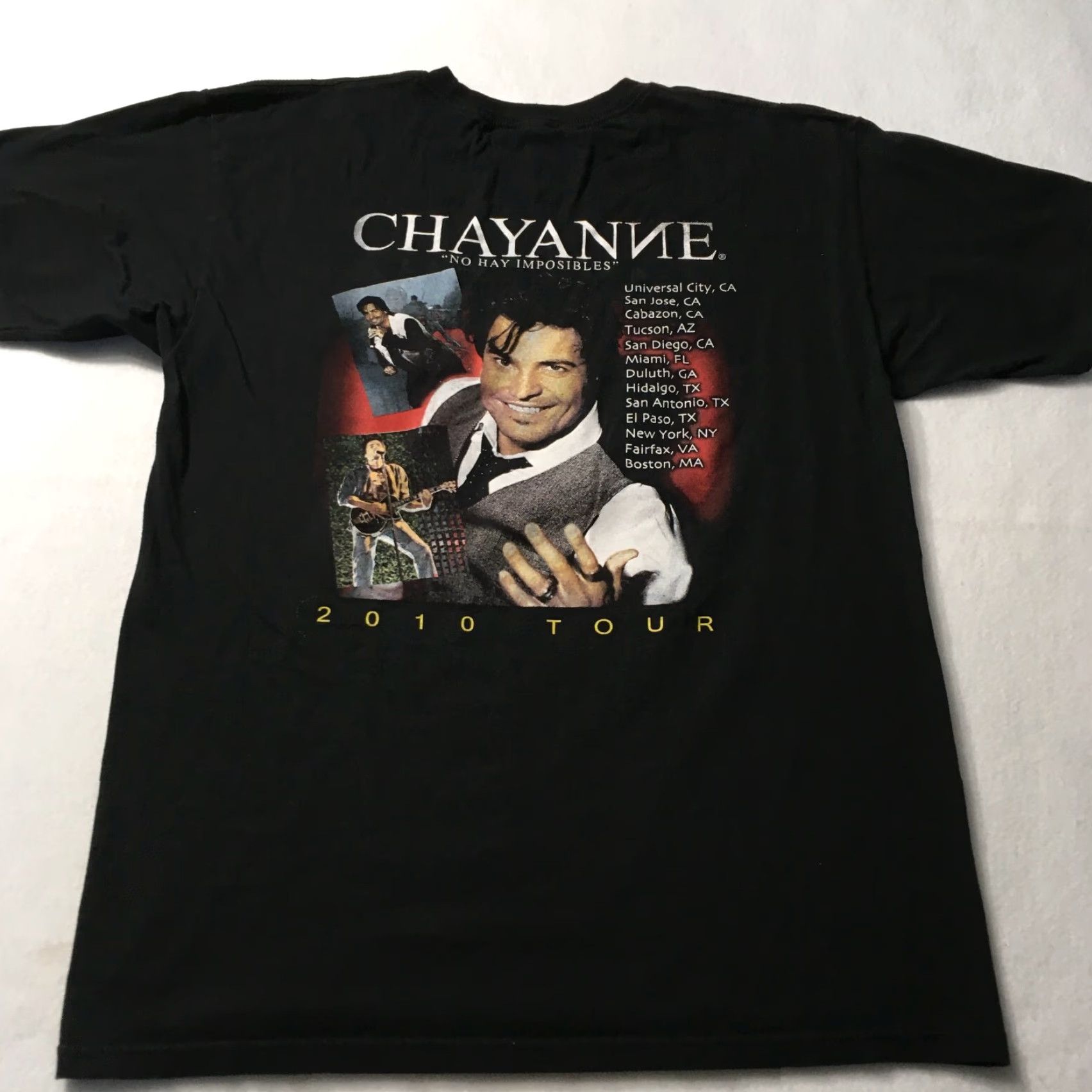 Vintage VINTAGE Chayanne No Hai Imposibles Tour T-Shirt Black LARGE Shirt Men XS? Size US L / EU 52-54 / 3 - 8 Thumbnail