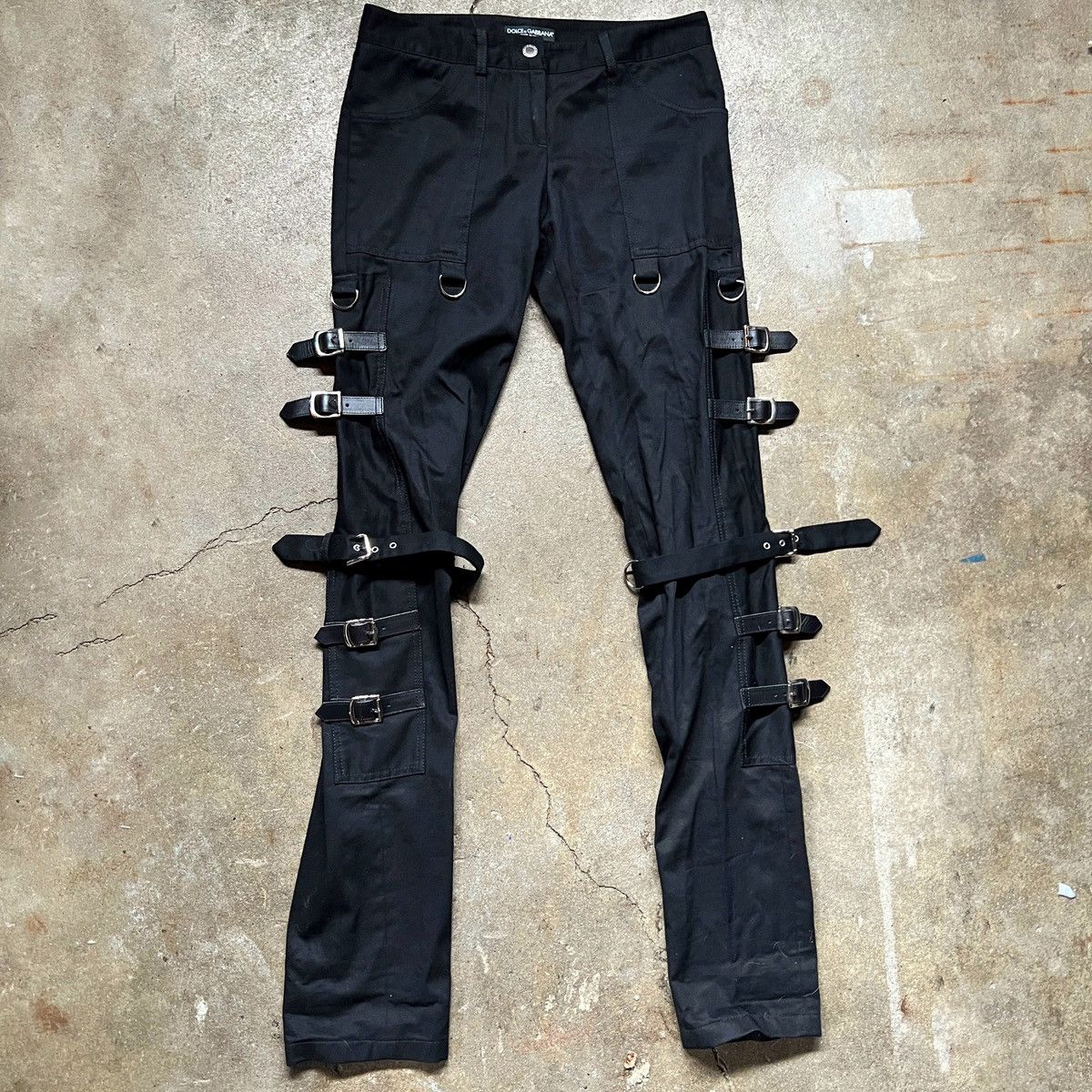 image of Dolce Gabbana Aw03 ‘Sex’ Bondage Pants in Black, Men's (Size 30)