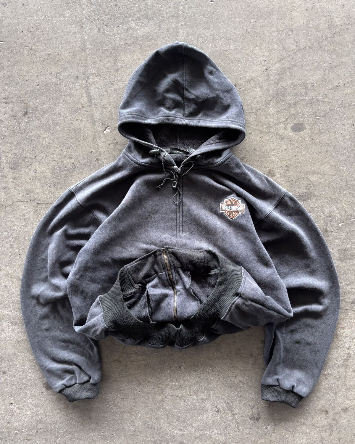 Harley Davidson Harley Davidson Faded Black Zip Up Hoodie Size US XL / EU 56 / 4 - 2 Thumbnail