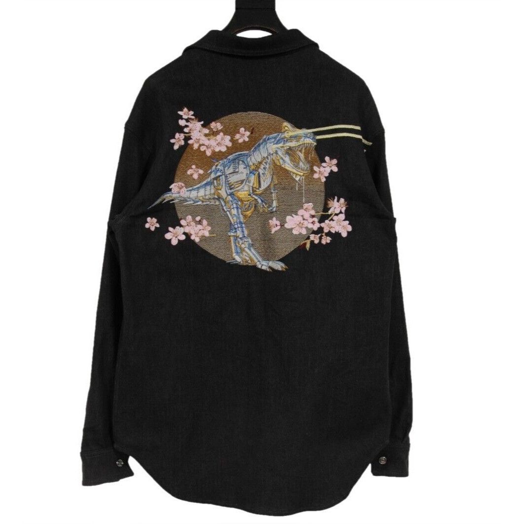 Sorayama Robot T Rex Embroidered Denim Shirt IT 39