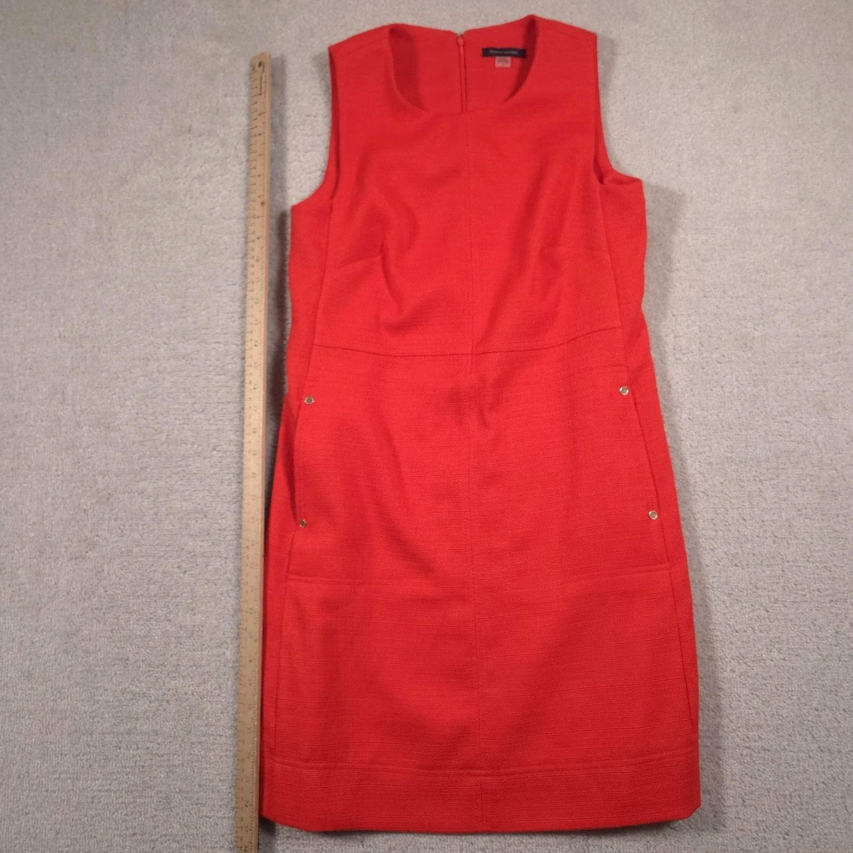 Tommy Hilfiger Tommy Hilfiger Dress Womens 6 Red Sleeveless Textured Sheath Career Workwear Dress Shirt True Vintage No VI Size M / US 6-8 / IT 42-44 - 6 Thumbnail