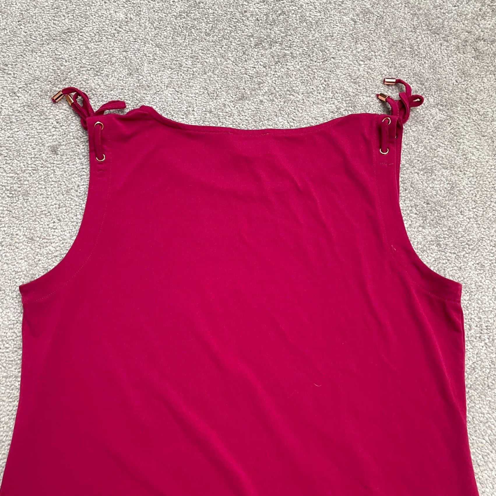 Vintage Carmen Marc Valvo Tank Top Womens M Red Strap Lace Accent Casual Size M / US 6-8 / IT 42-44 - 3 Thumbnail