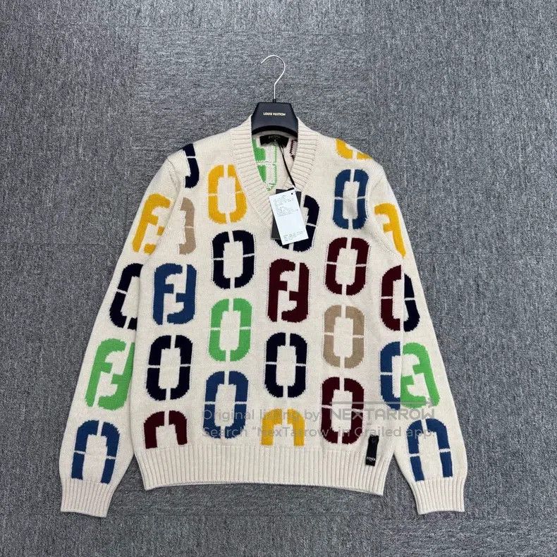 Fendi Fendi Double F Logo V-Neck Sweater Size US M / EU 48-50 / 2 - 1 Thumbnail