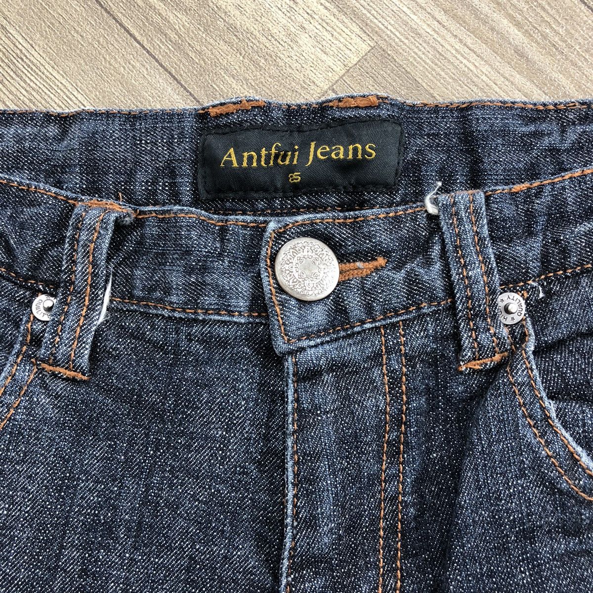Japanese Brand 2000s Antfui Distressed Painted Lgb Goa Bootcut Flared Jeans Size US 28 / EU 44 - 10 Thumbnail