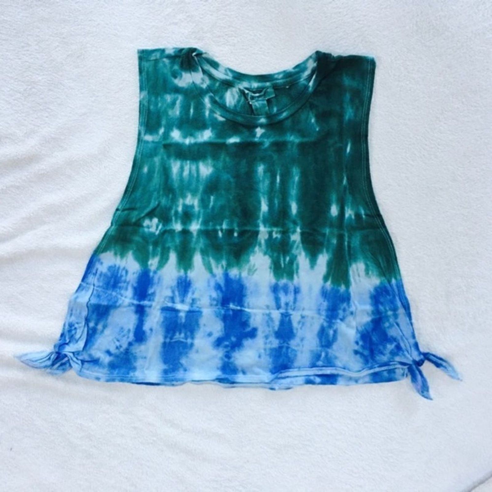 Forever 21 Forever 21 Green and Blue Tie-Dye Tank Top | Sz L Size L / US 10 / IT 46 - 2 Thumbnail