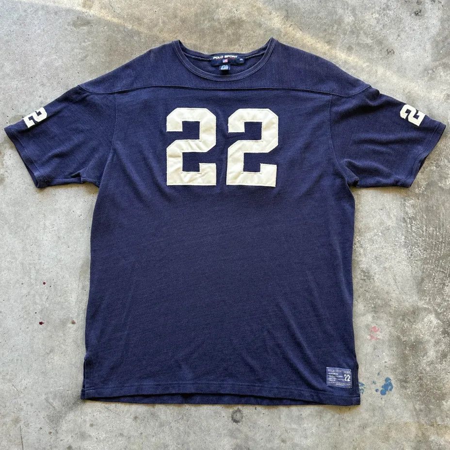 Polo Ralph Lauren Vintage Polo Sport Ralph Lauren #22 Football Inspired Tee Size US XXL / EU 58 / 5 - 1 Thumbnail