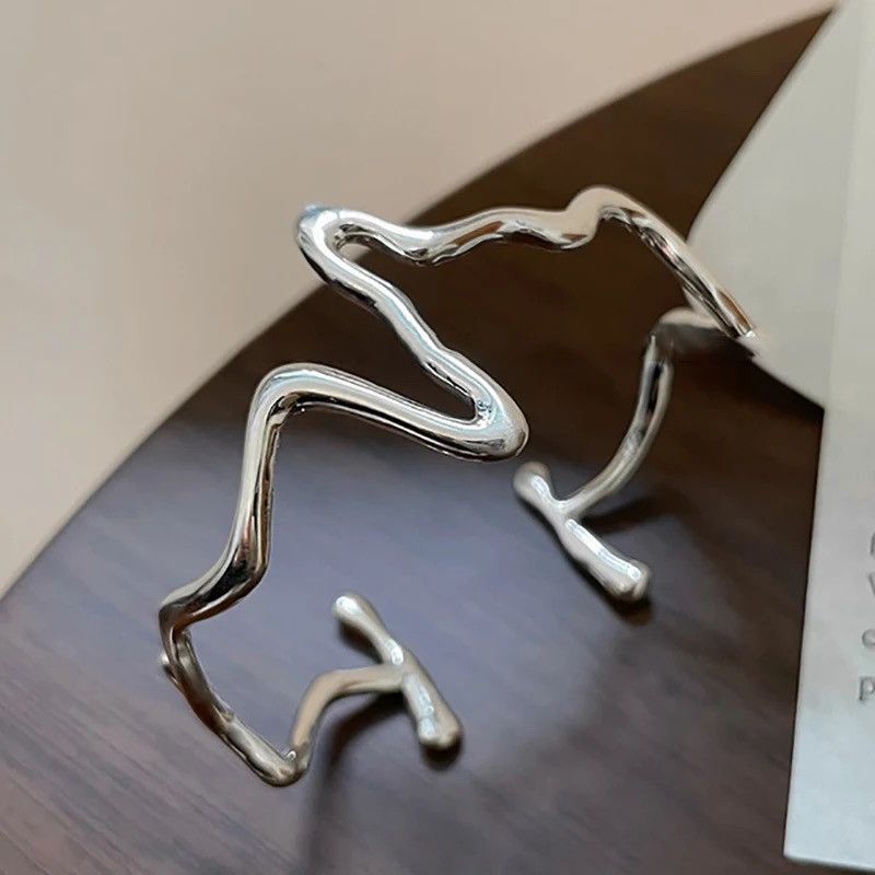 Jewelry × Vintage Irregular Wave Open Cuff Bracelet Size ONE SIZE - 2 Thumbnail