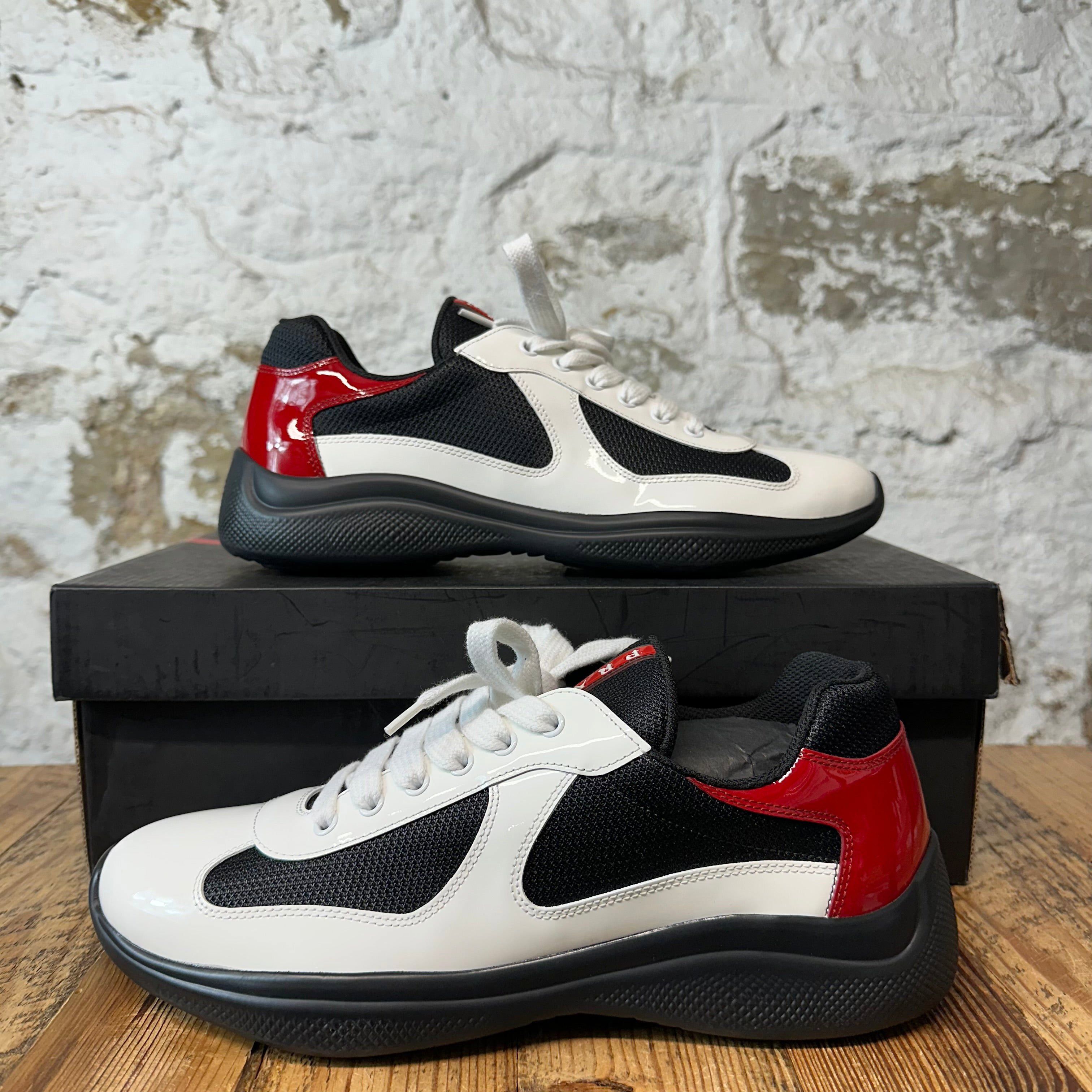 Prada Prada Americas Cup White Red Patent Black Sneaker Sz 9 Size US 9 / EU 42 - 1 Thumbnail