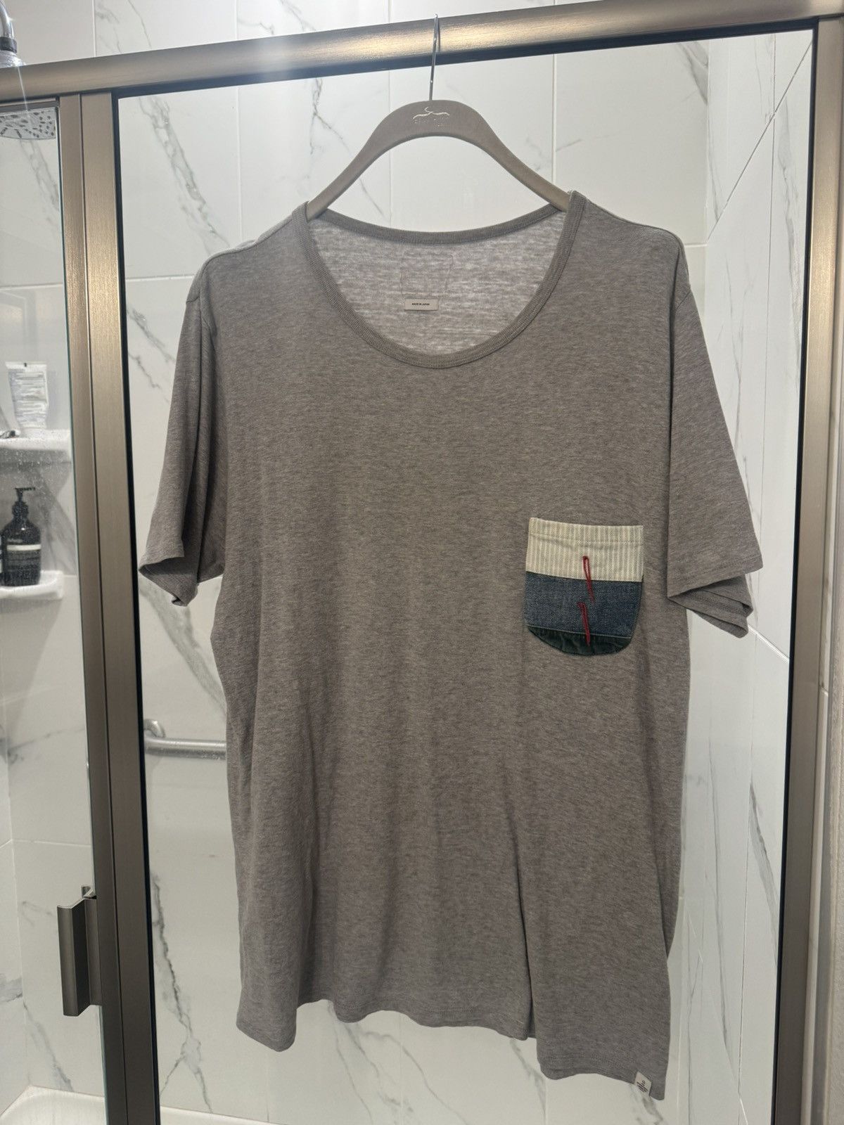Visvim Visvim Grey Knotted Pocket Tee Size US XL / EU 56 / 4 - 1 Thumbnail