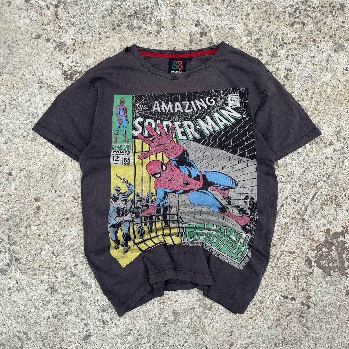 Marvel Comics × Vintage Vintage Marvel Comics T-shirts Spider Man Big Logo Trashed Size US L / EU 52-54 / 3 - 1 Thumbnail