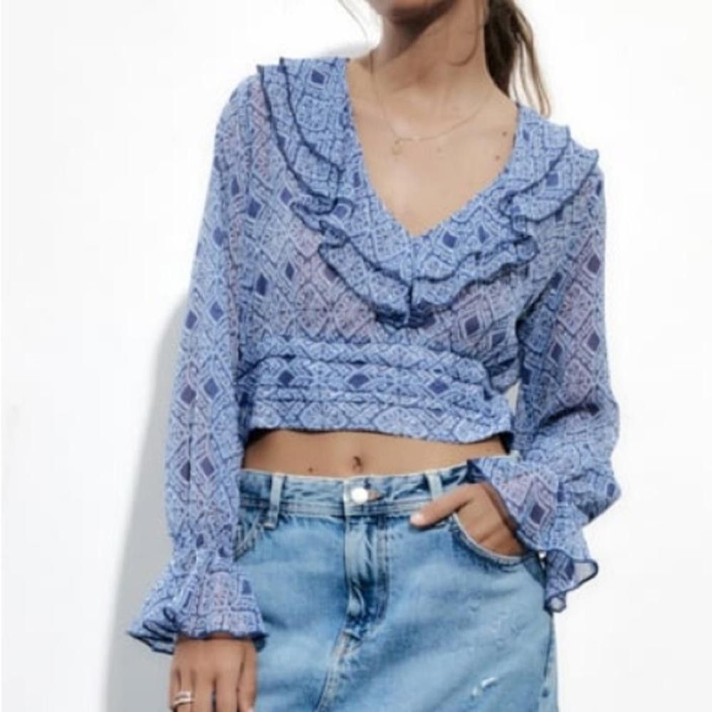 Zara Zara l Ruffle Boho Blouse XS Size XS / US 0-2 / IT 36-38 - 1 Thumbnail