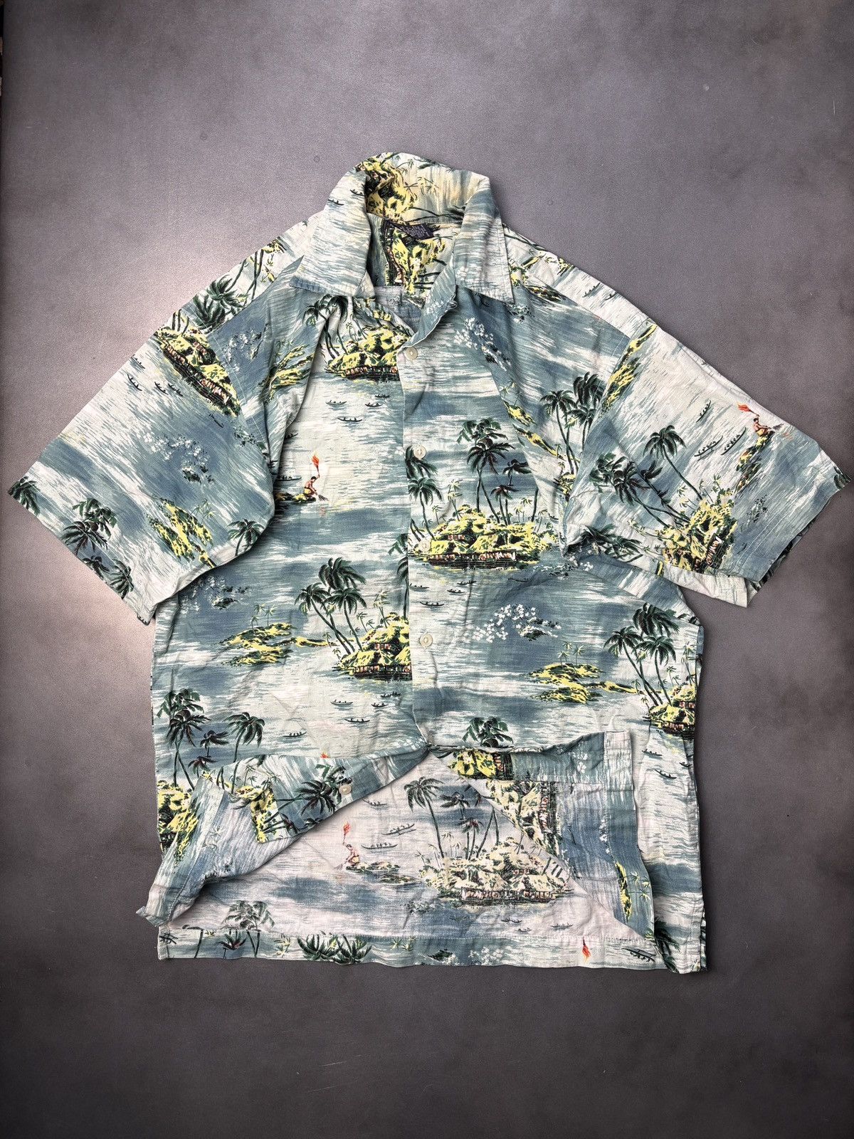 Polo Ralph Lauren × Vintage Vintage Ralph Lauren Hawaiian Shirt 1990s Polo Loop Collar Size US M / EU 48-50 / 2 - 1 Thumbnail