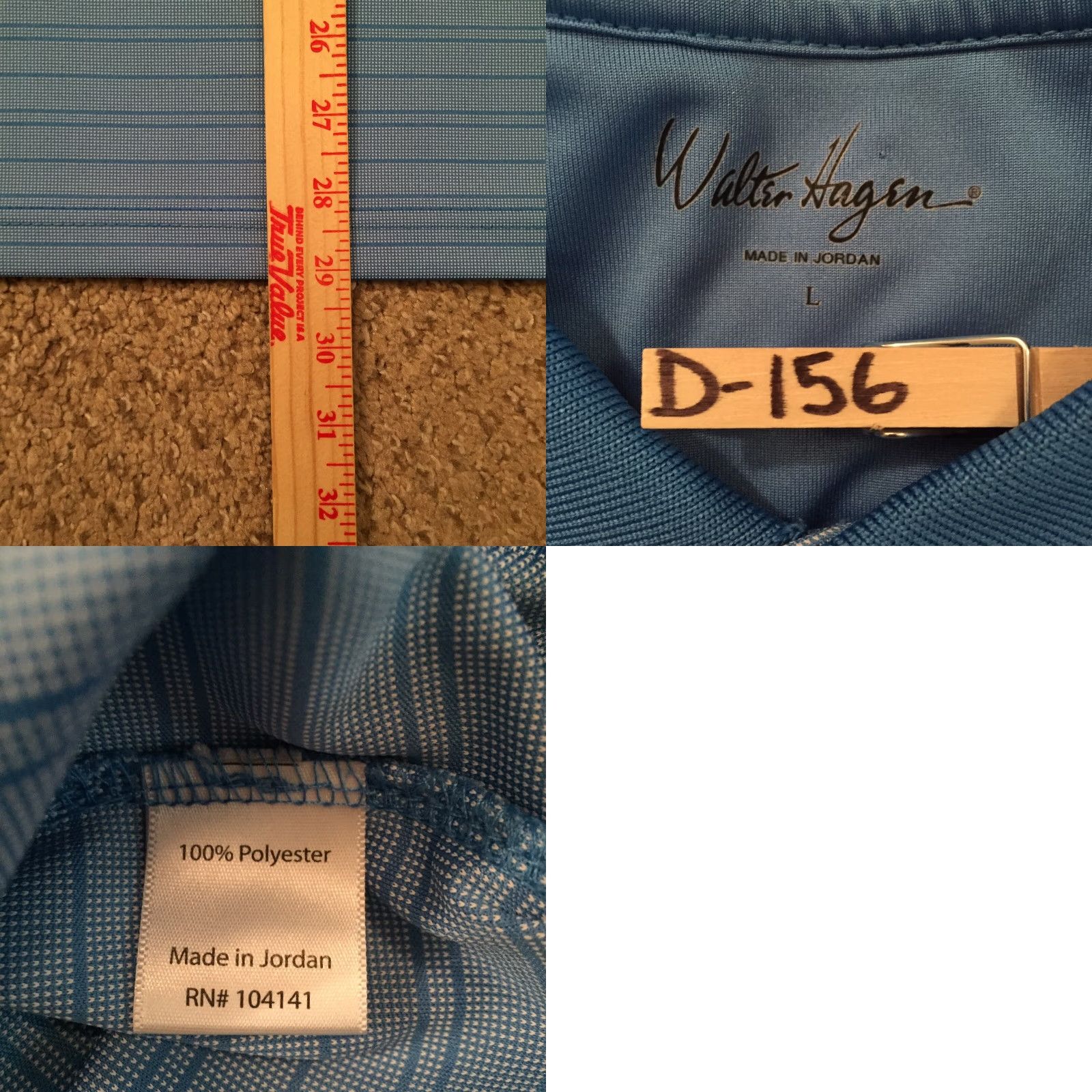 Vintage Walter Hagen Polo Shirt Mens L Blue Striped Short Sleeve Size US L / EU 52-54 / 3 - 8 Thumbnail