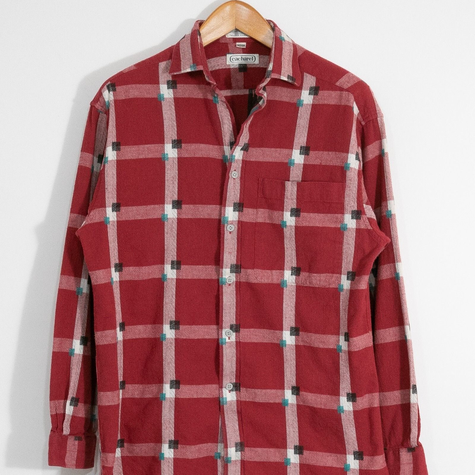 Vintage Vintage Cacharel Plaid Button Up Shirt Mens Medium - Square Size US M / EU 48-50 / 2 - 2 Thumbnail