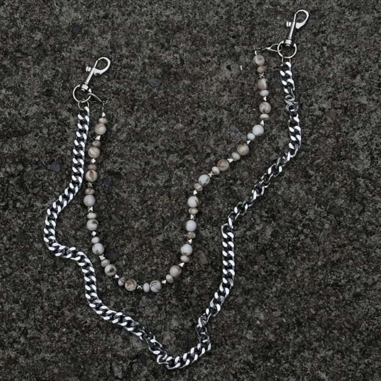 Other Turquoise Beaded Pants Chain – Retro Gray White Style Size ONE SIZE - 3 Thumbnail