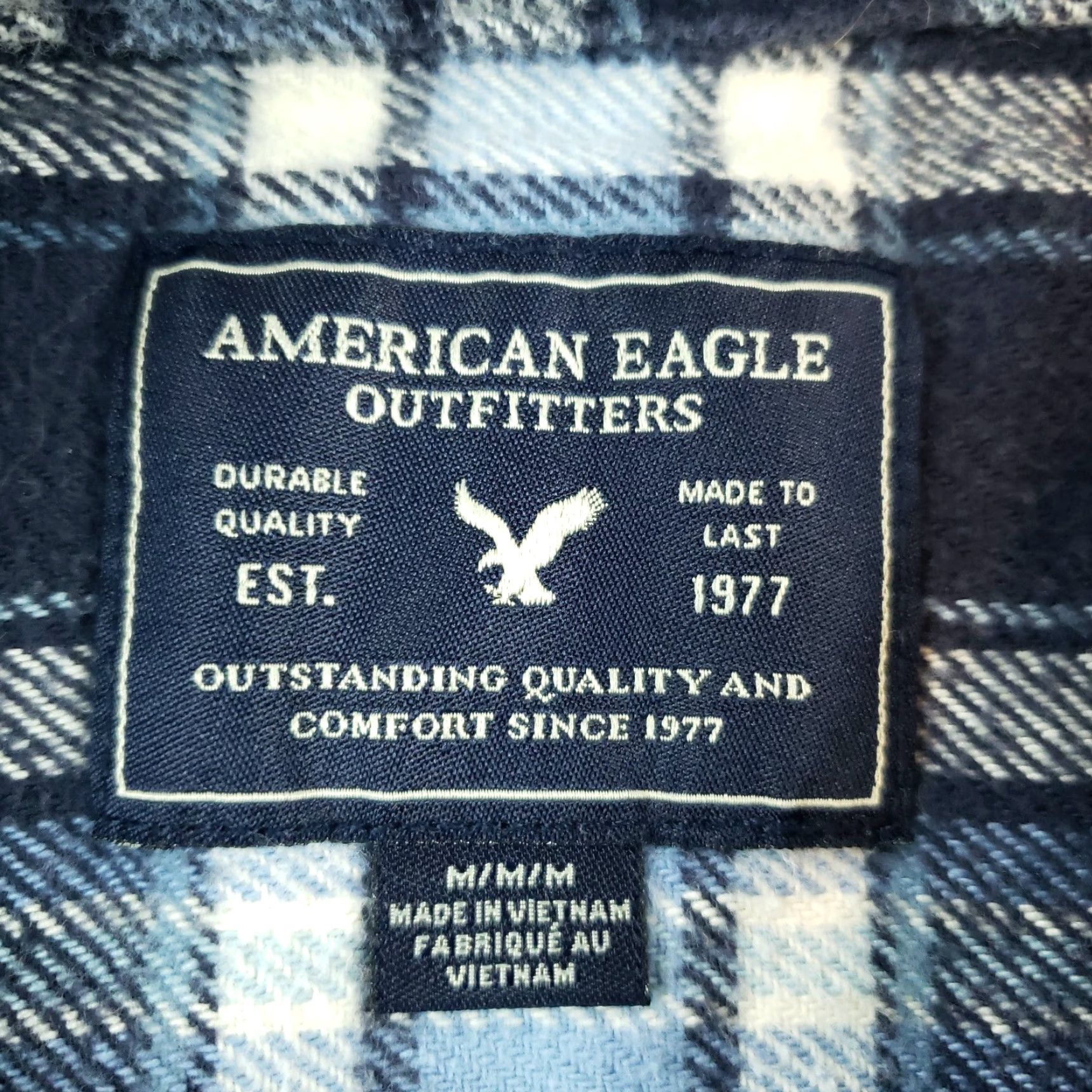 American Eagle Outfitters American Eagle Mens Medium Blue Plaid Flannel Shirt Long Sleeve Button Up Casual Size US M / EU 48-50 / 2 - 5 Thumbnail