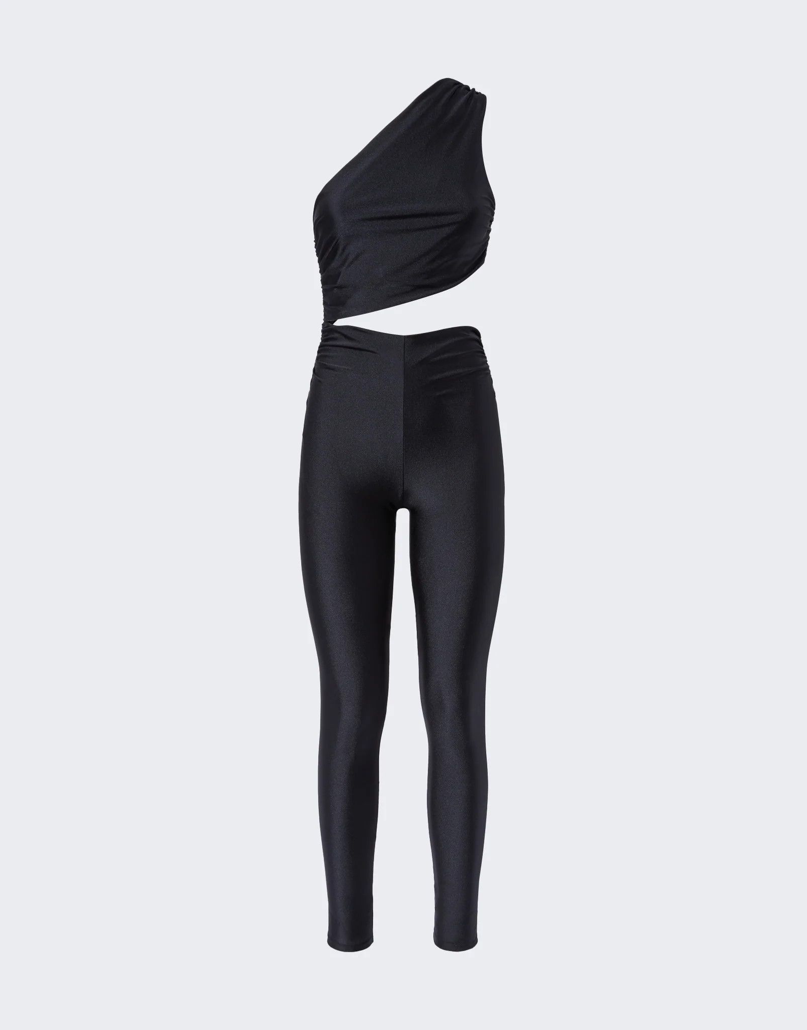 THE ANDAMANE o1s22i1n1024 One-Shoulder Pop Jumpsuit in Black Size 28" / US 6 / IT 42 - 1 Thumbnail