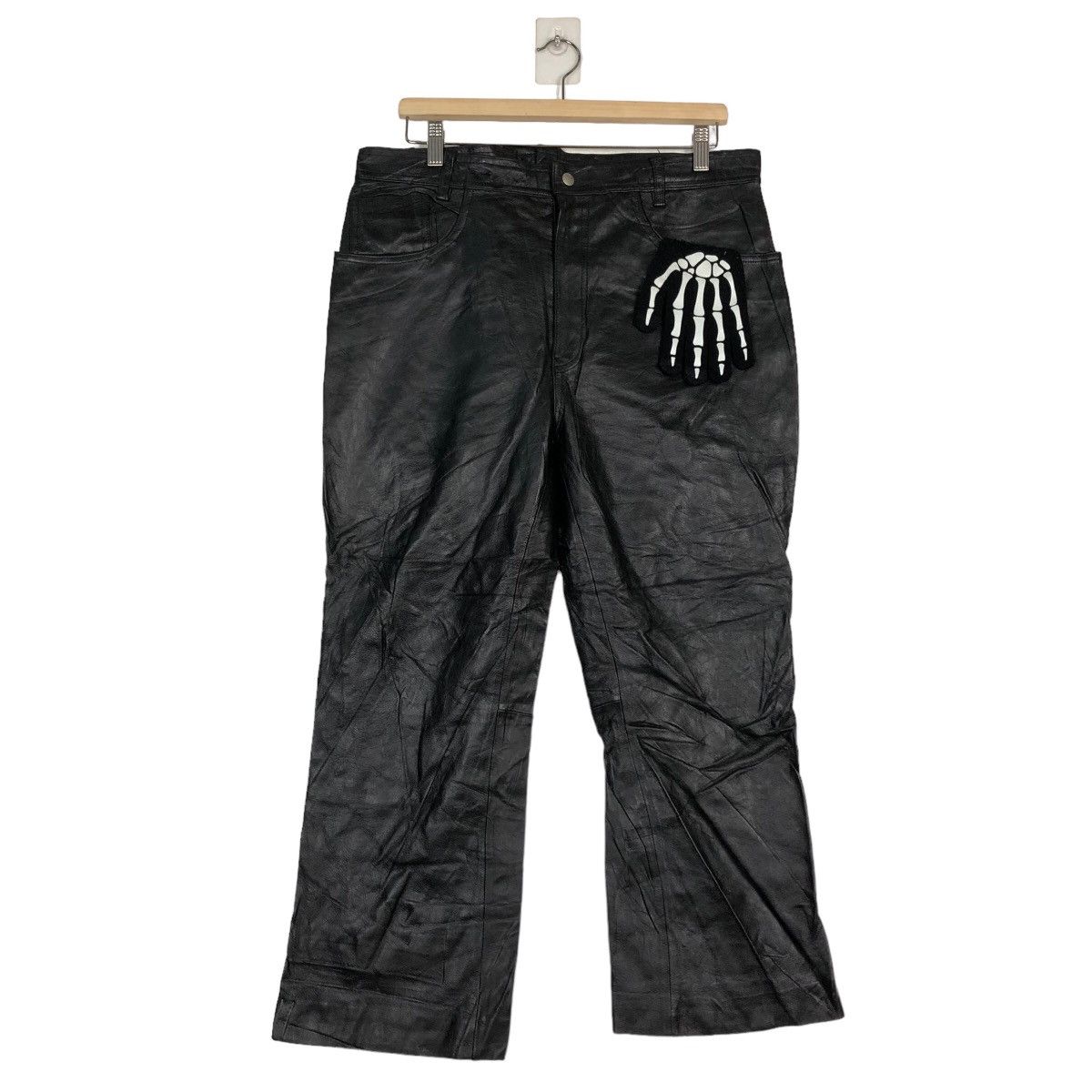 Genuine Leather 🔥90’s Riot Bowcut Design Genuine Leather Pants Union Made Size US 34 / EU 50 - 2 Thumbnail