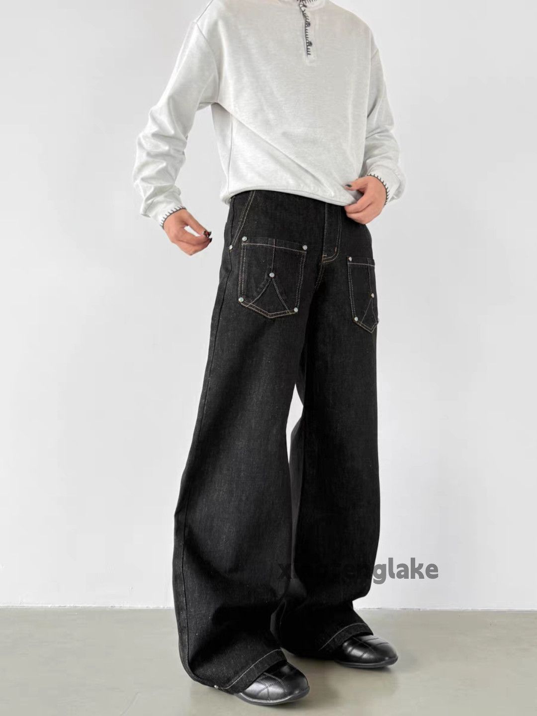 Jean xtl retro utility punk yuppie baggy flared hiphop jeans Size US 34 / EU 50 - 5 Thumbnail