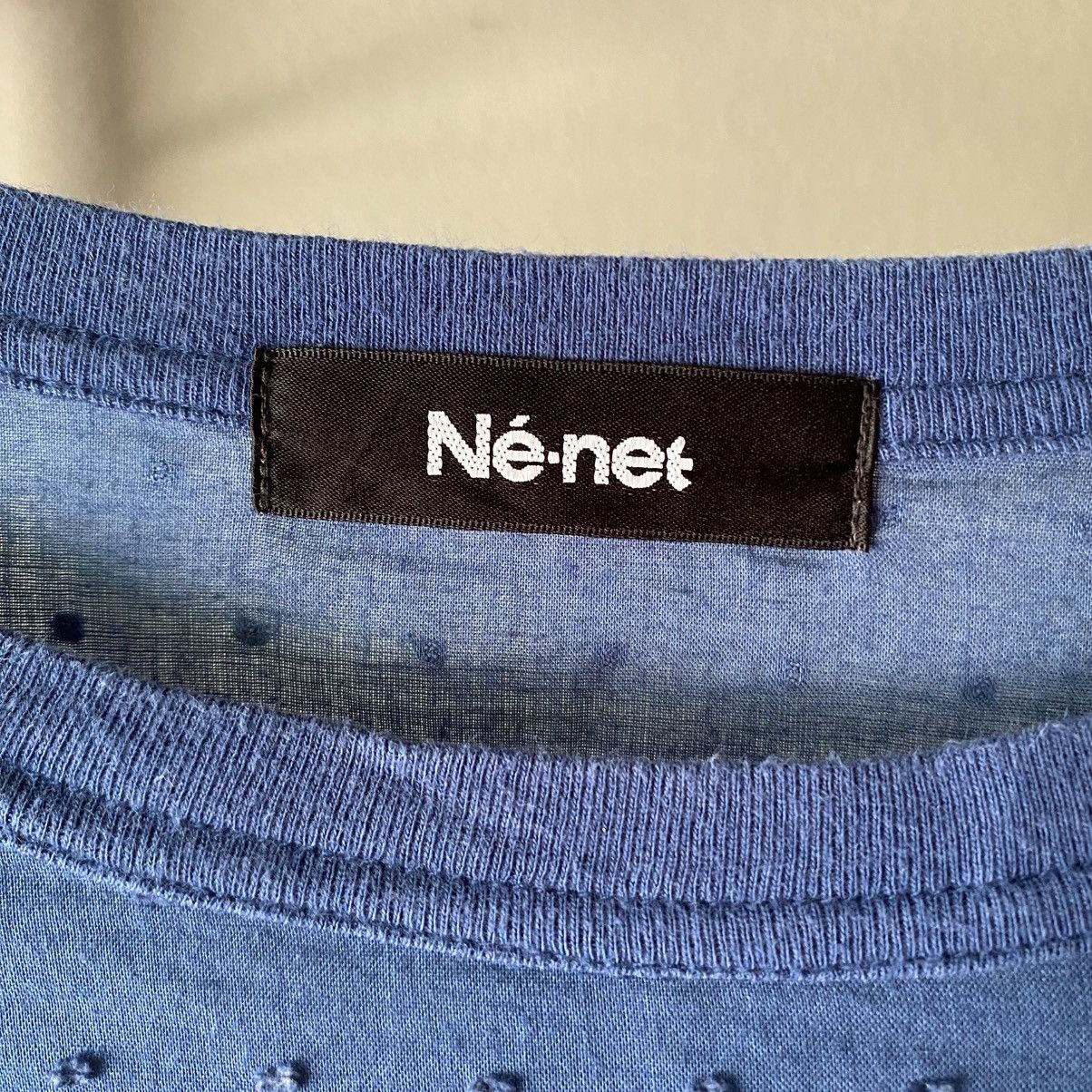 Ne-Net Ne-Net Blue Textured Long Sleeve Blouse Size XS / US 0-2 / IT 36-38 - 3 Thumbnail