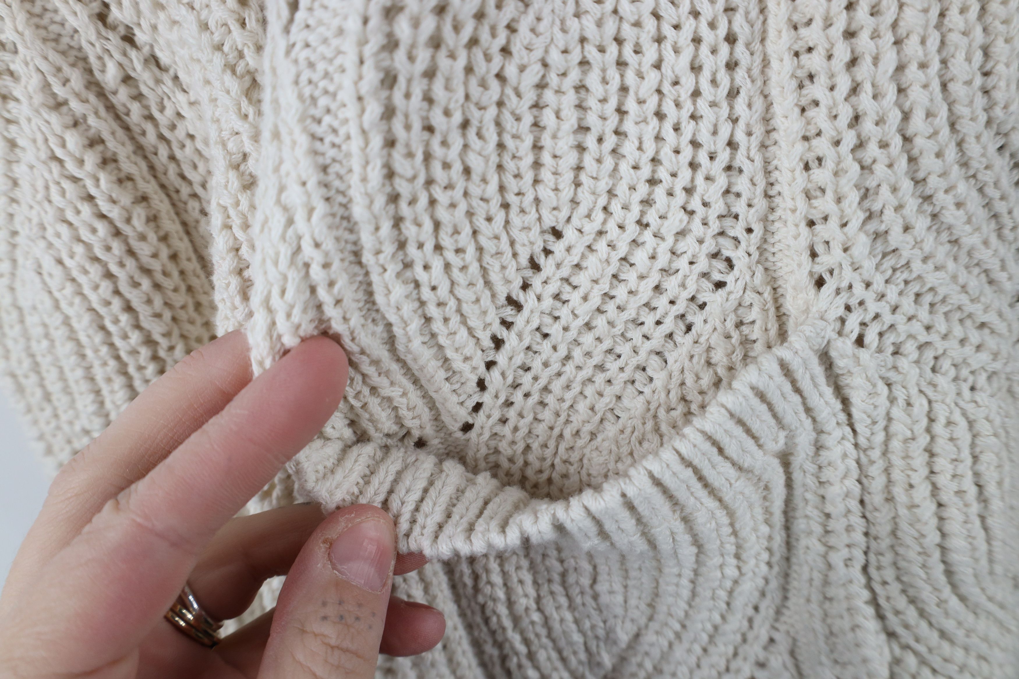 Madewell × Vintage Madewell Cotton Knit Hillview Cardigan Sweater Beige Size M / US 6-8 / IT 42-44 - 5 Thumbnail