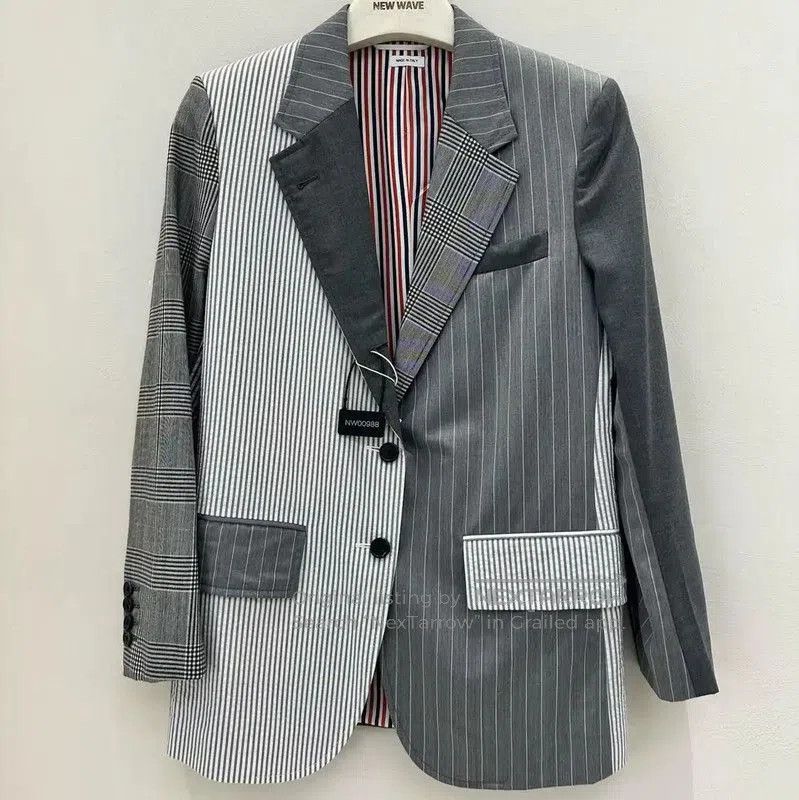 Thom Browne Thom Browne Color-Block Long Sleeve Coat for Men . Size US M / EU 48-50 / 2 - 1 Thumbnail