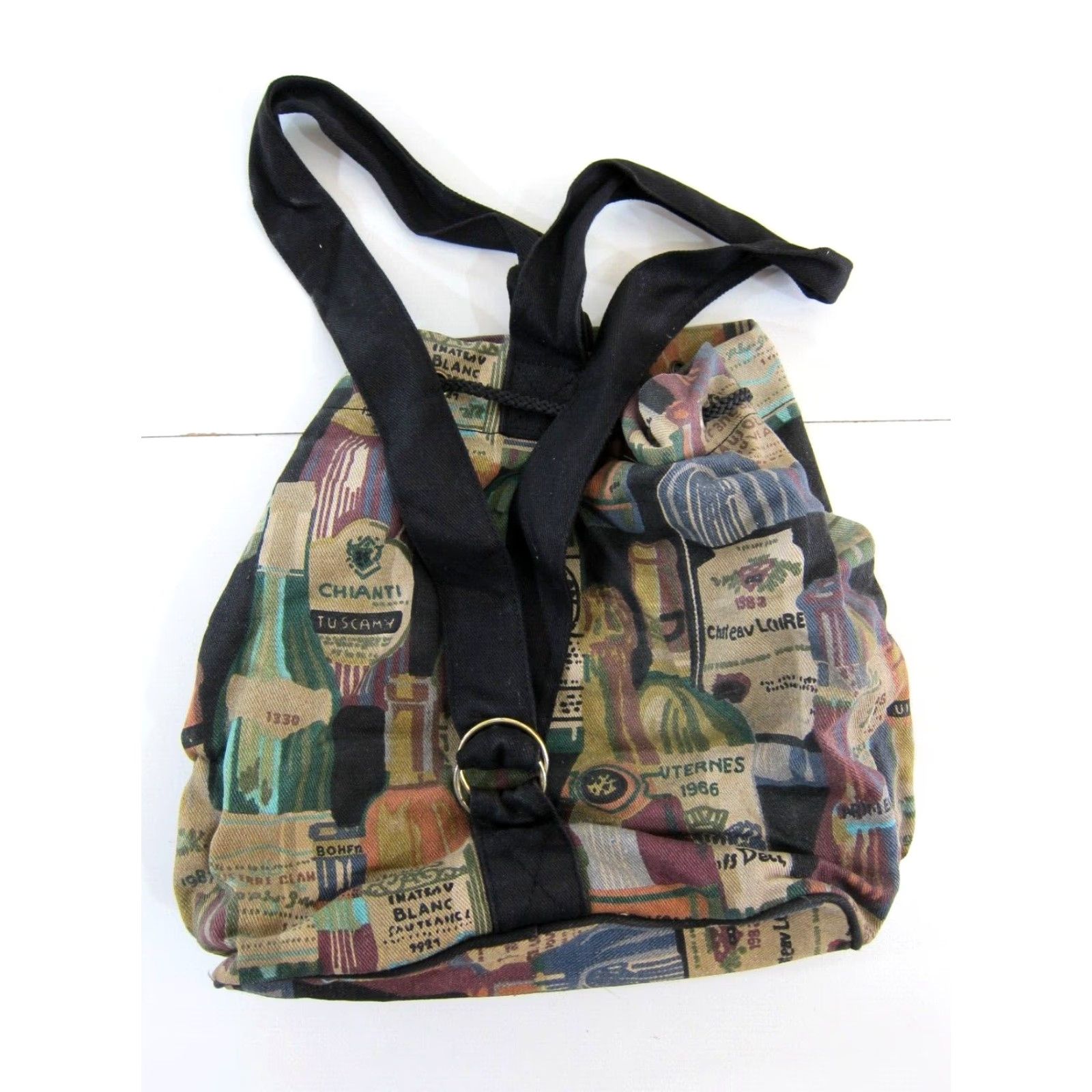Vintage Vintage Cotton Canvas Backpack Bag Unbranded Unisex Adults Black 13.5" depth 16" width Italy Cotton Blend Vintage Bag Backpack Size ONE SIZE - 2 Thumbnail