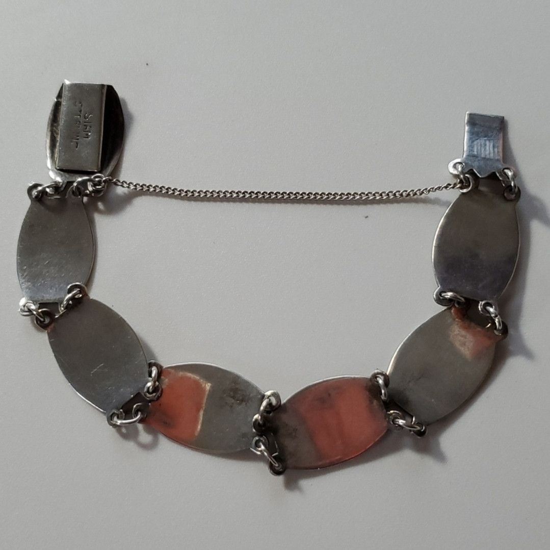 Other Siam 6.75" Bracelet Sterling Silver 925 Panel Link Thailand Size ONE SIZE - 2 Thumbnail