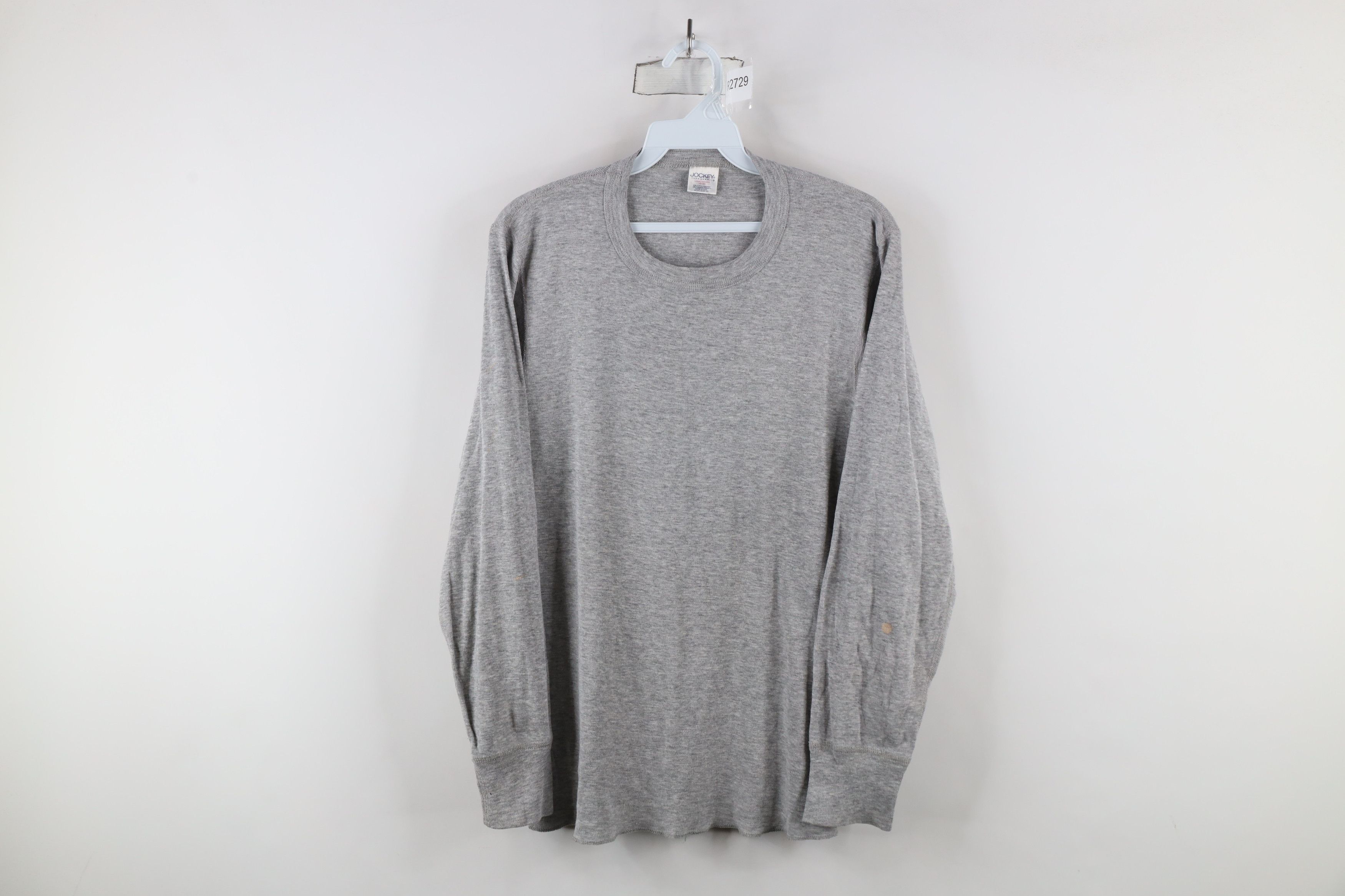 Vintage Vintage 90s Streetwear Blank Thermal Knit T-Shirt Gray USA Size US L / EU 52-54 / 3 - 1 Thumbnail