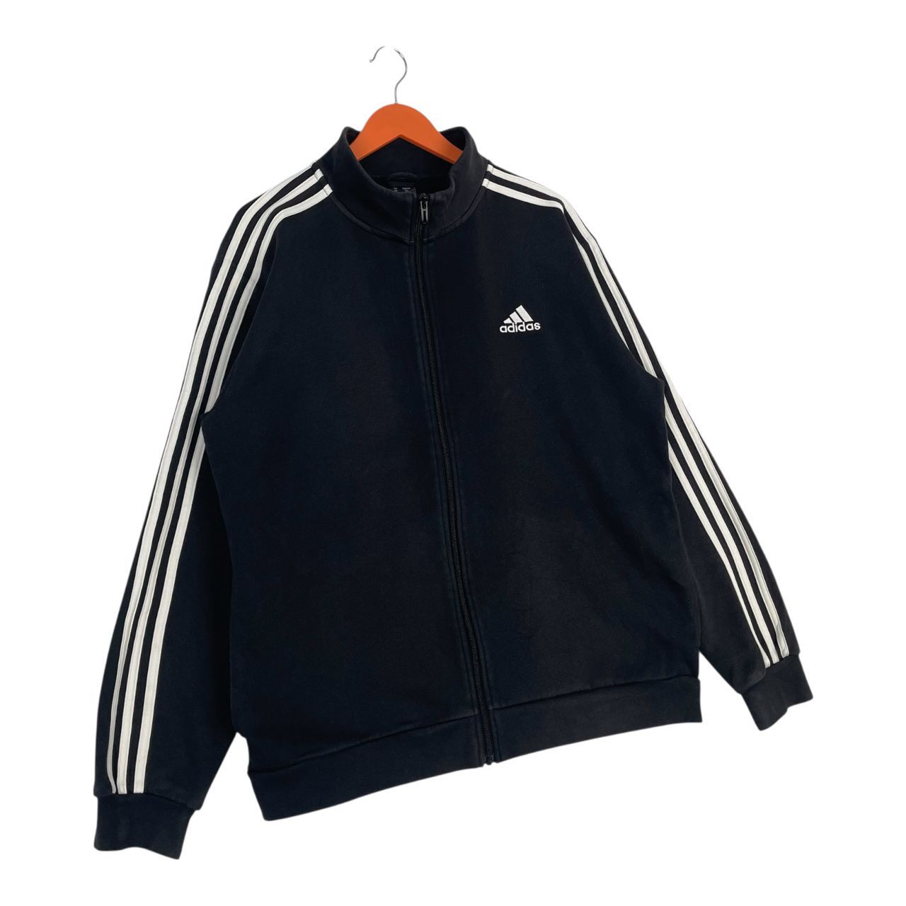 Adidas Vintage Adidas Track Jacket Black White Three Stripes Size US XL / EU 56 / 4 - 3 Thumbnail